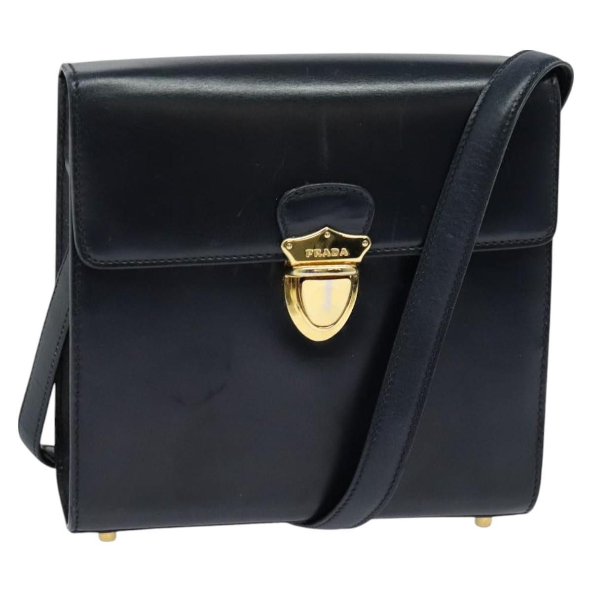 Prada PRADA Shoulder Bag Leather Navy Gold Size ONE SIZE - 1 Thumbnail