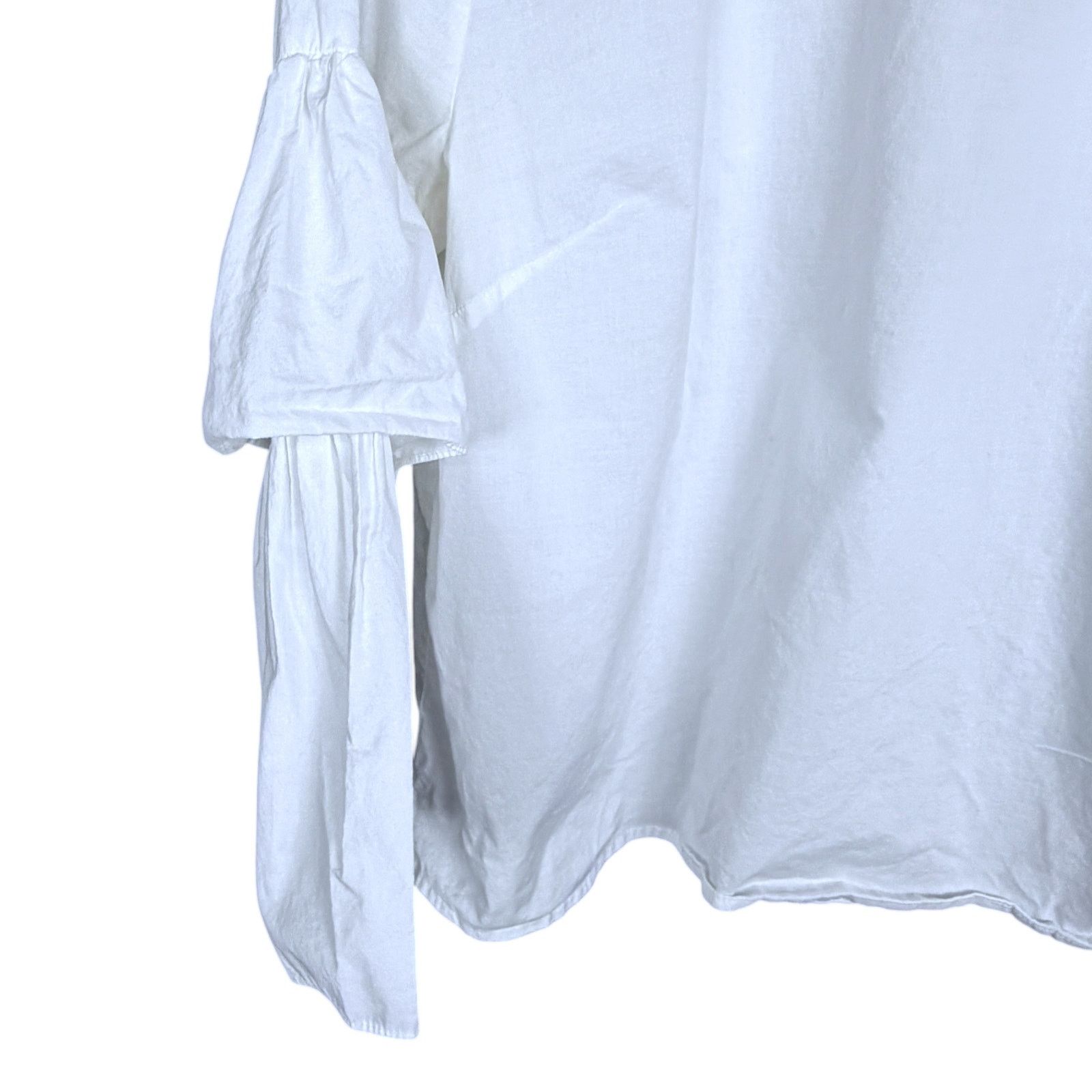 Madewell Madewell Women's Medium White Bell Sleeve Blouse Boho Casual Size M / US 6-8 / IT 42-44 - 4 Thumbnail