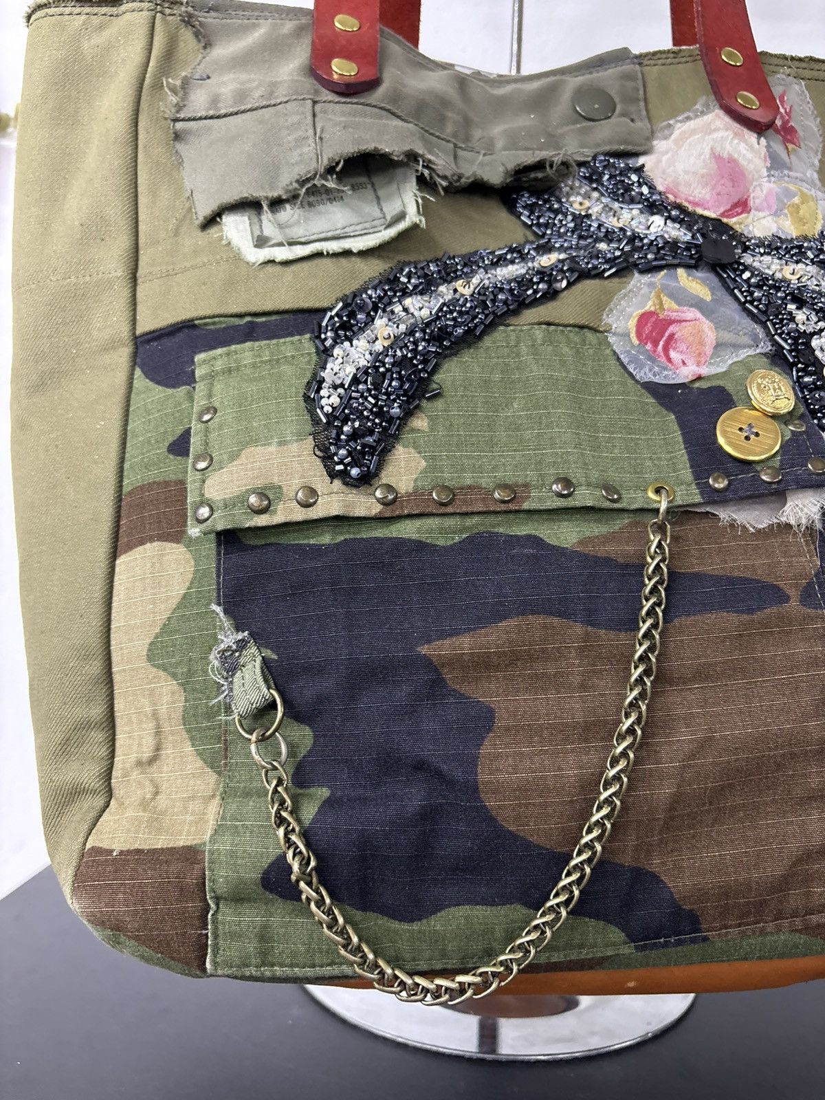 Engineered Garments Boro Denim Patchwork Tote Bag Military Handmade Chanel Style Size ONE SIZE - 2 Thumbnail