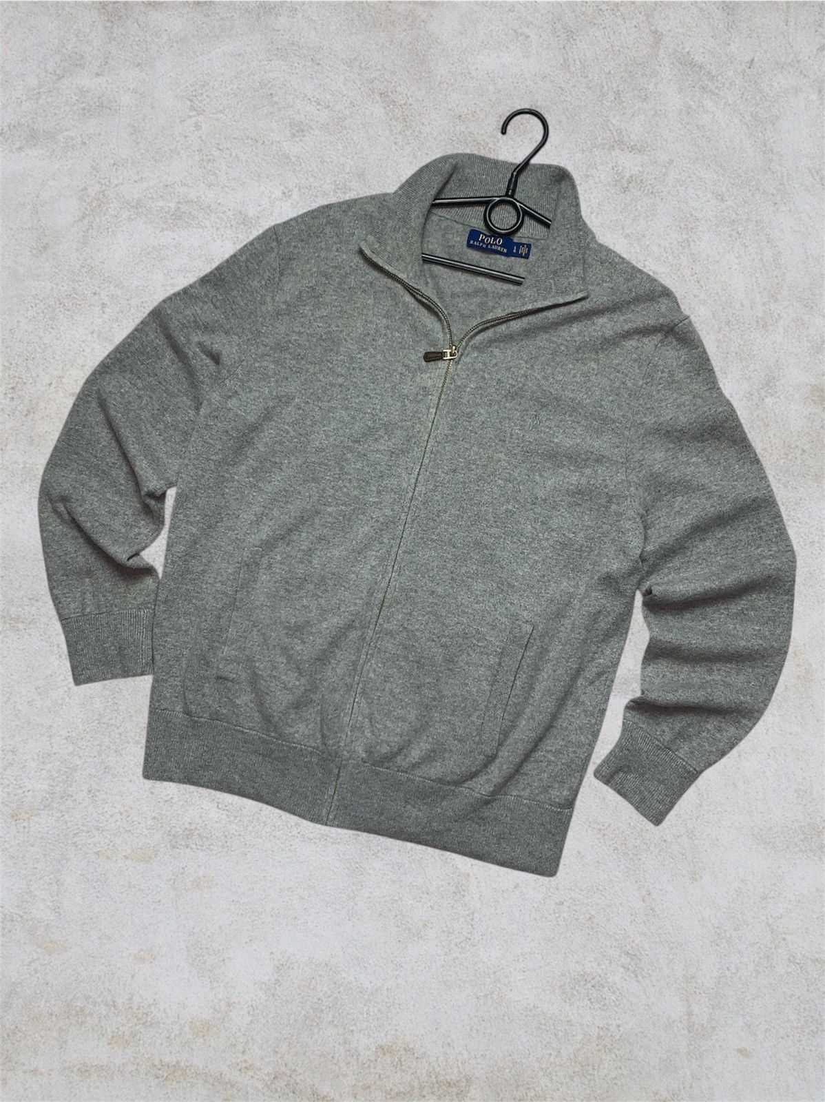 Vintage Polo Ralph Lauren zip up sweater grey logo Size L Size US L / EU 52-54 / 3 - 1 Thumbnail