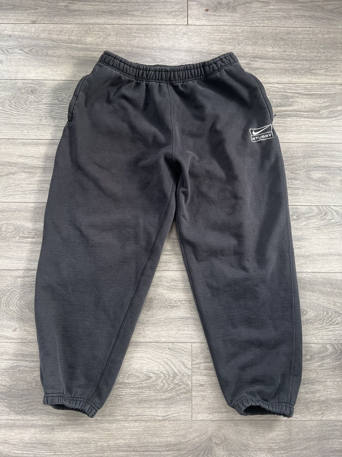 image of Nike x Stussy Washed Sweatpants in Black, Men's (Size 36)