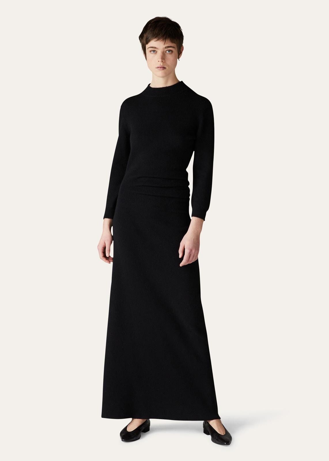 Loro Piana o1srvl11e0824 Queenstown Cashmere Maxi Dress in Black Size XL / US 12-14 / IT 48-50 - 3 Thumbnail