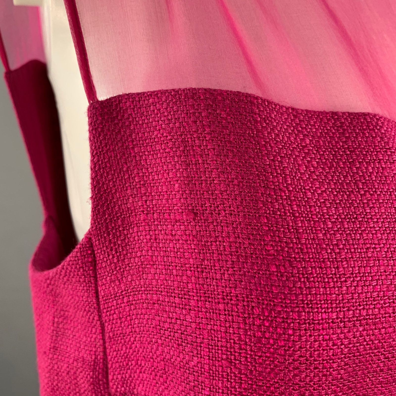 Giambattista Valli GIAMBATTISTA VALLI Raspberry Linen Woven Sleeveless Dress Size XXS / US 00 / IT 34 - 4 Thumbnail