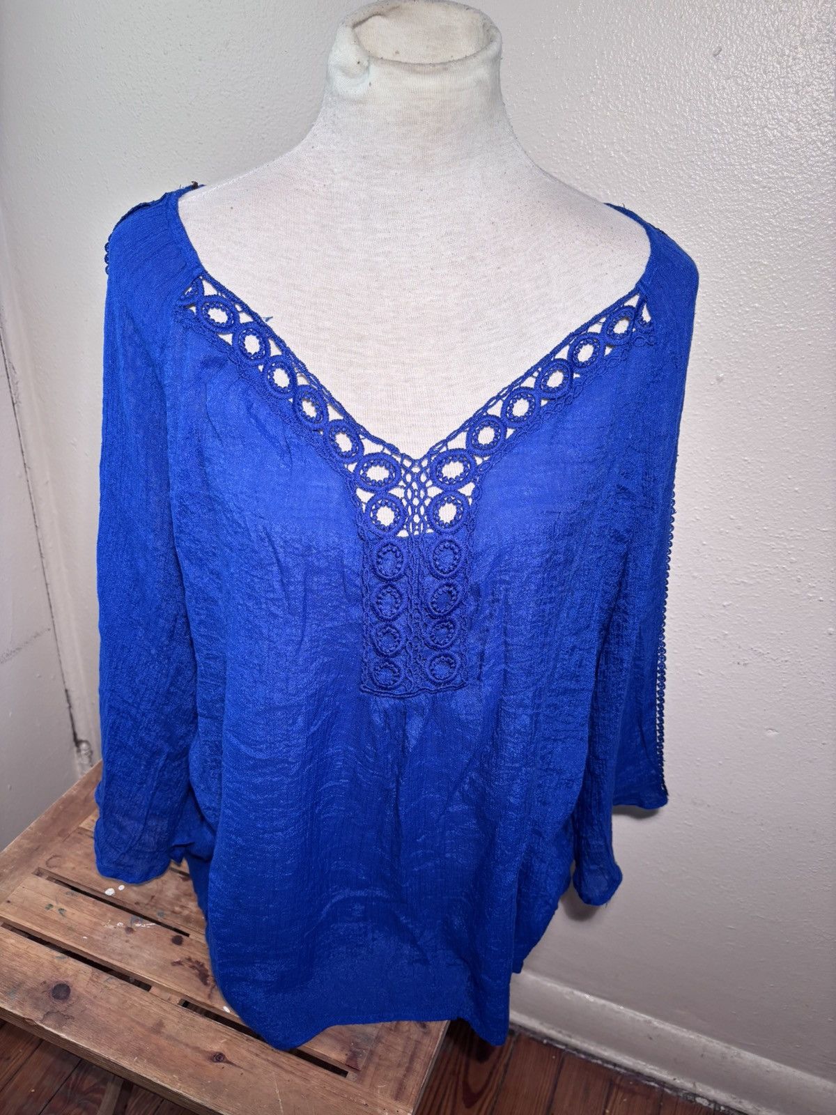 Other Zac & Rachel Lace Trim Peasant Blouse Size XXL / US 16-18 / IT 52-54 - 6 Thumbnail