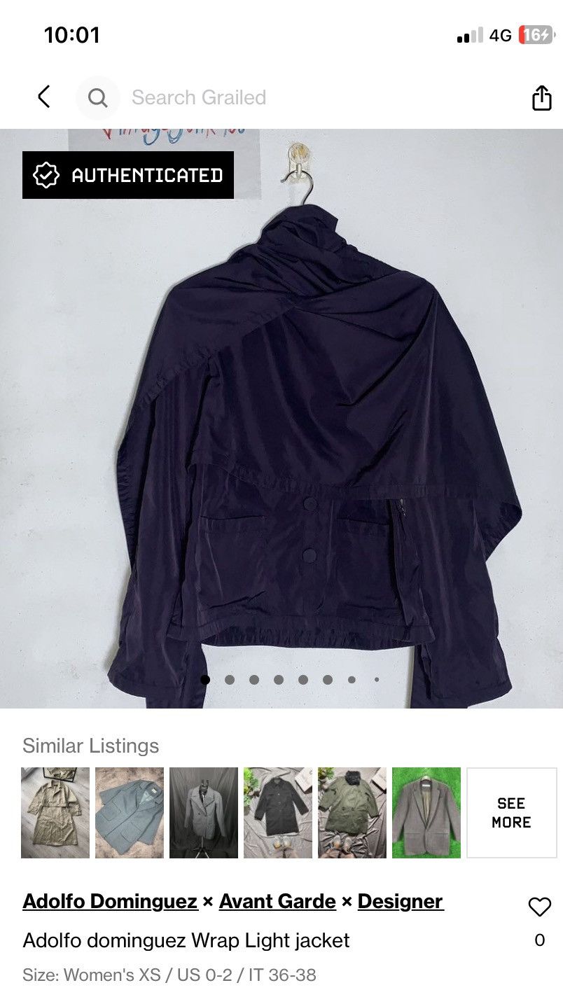 Adolfo Dominguez × Designer Adolfo dominguez Wrap Light jacket Size XS / US 0-2 / IT 36-38 - 12 Thumbnail