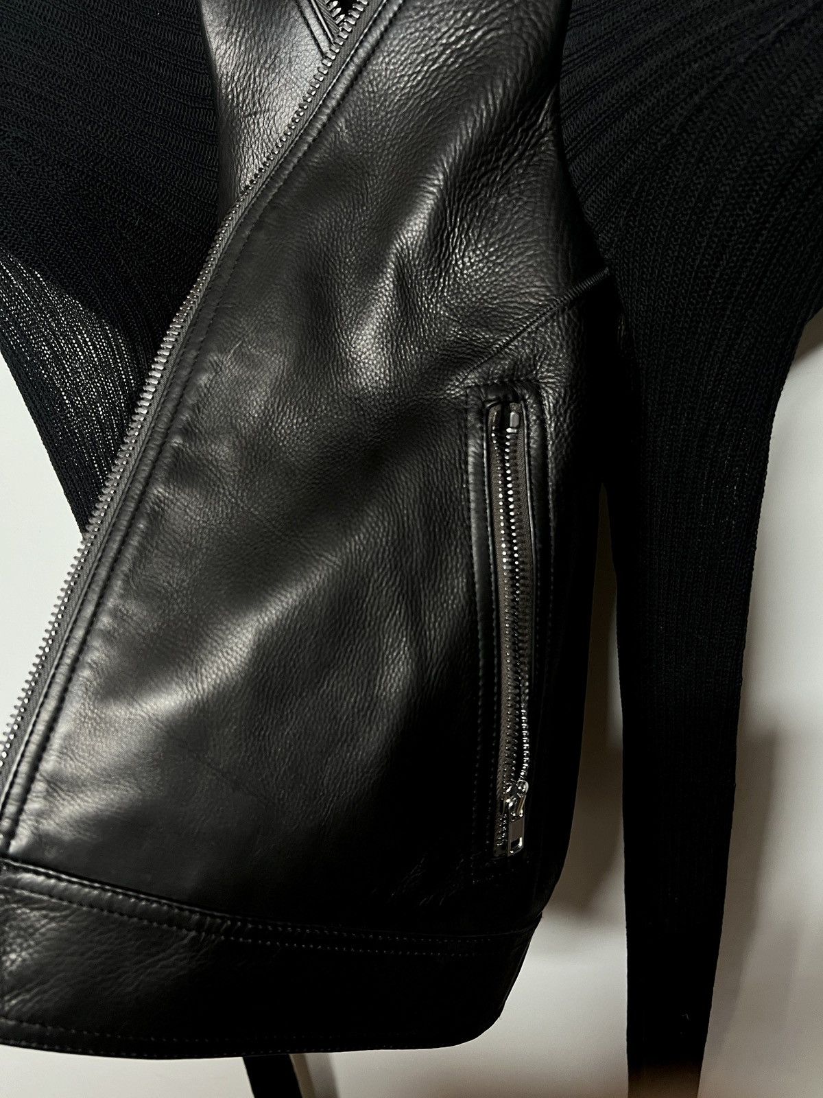 Rick Owens CALF LEATHER BIKER JACKET Size S / US 4 / IT 40 - 12 Thumbnail