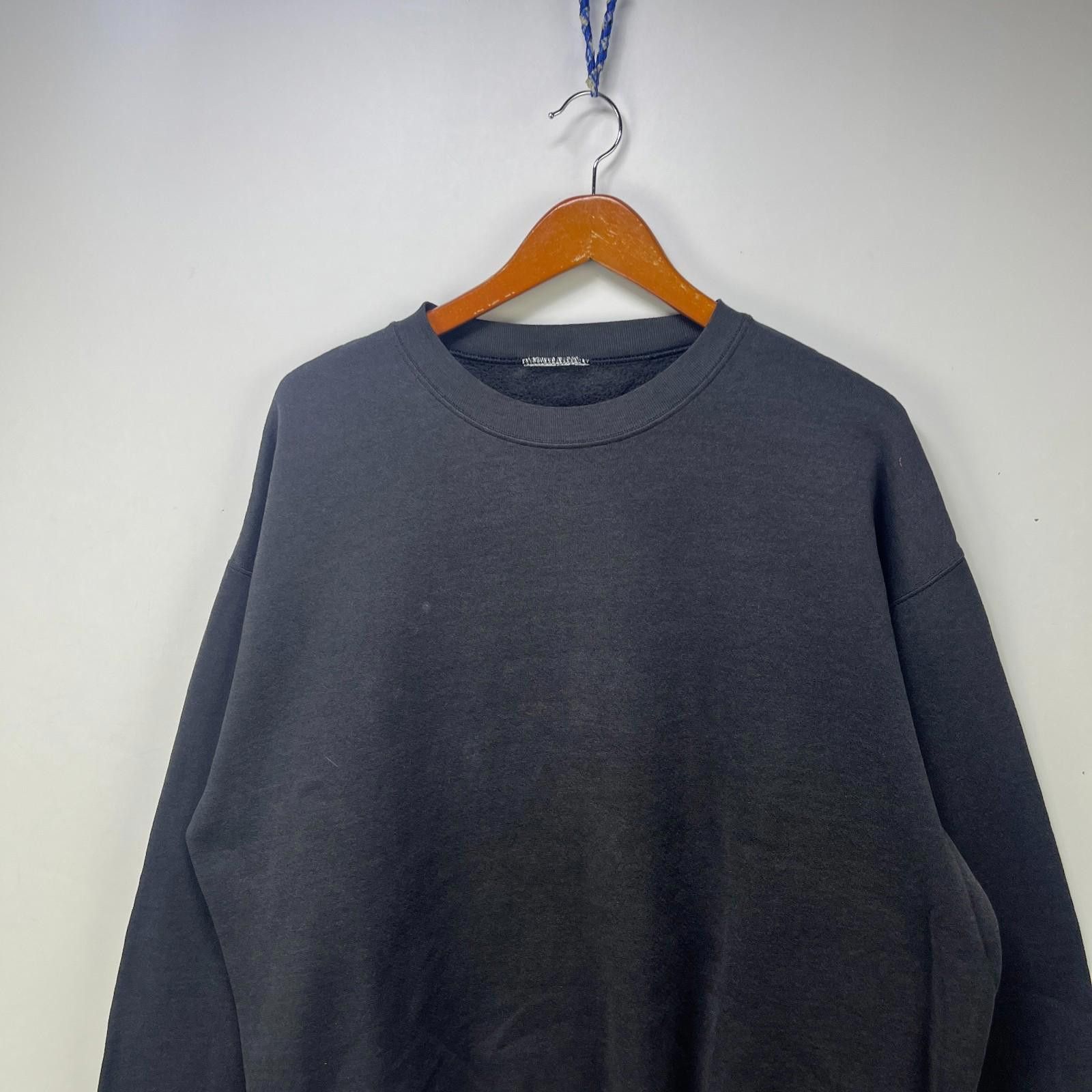 Vintage Vintage 90s Sun Faded Blank Black Sweatshirt XL 2XL Size US XL / EU 56 / 4 - 2 Thumbnail