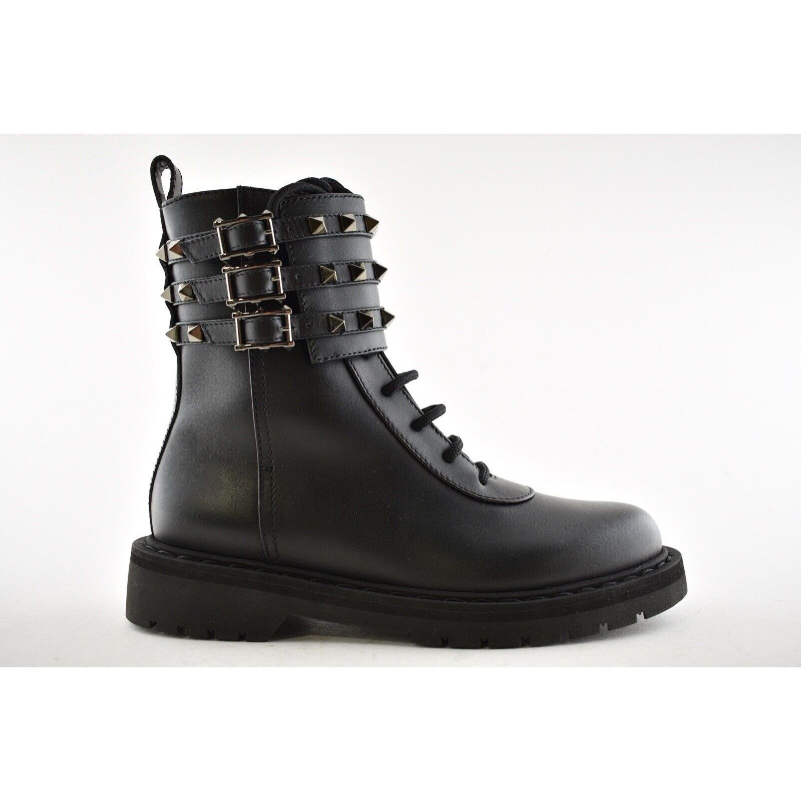 Valentino Valentino Rockstud Combat 20mm Black Leather Stud Short Size US 5 / IT 35 - 2 Thumbnail