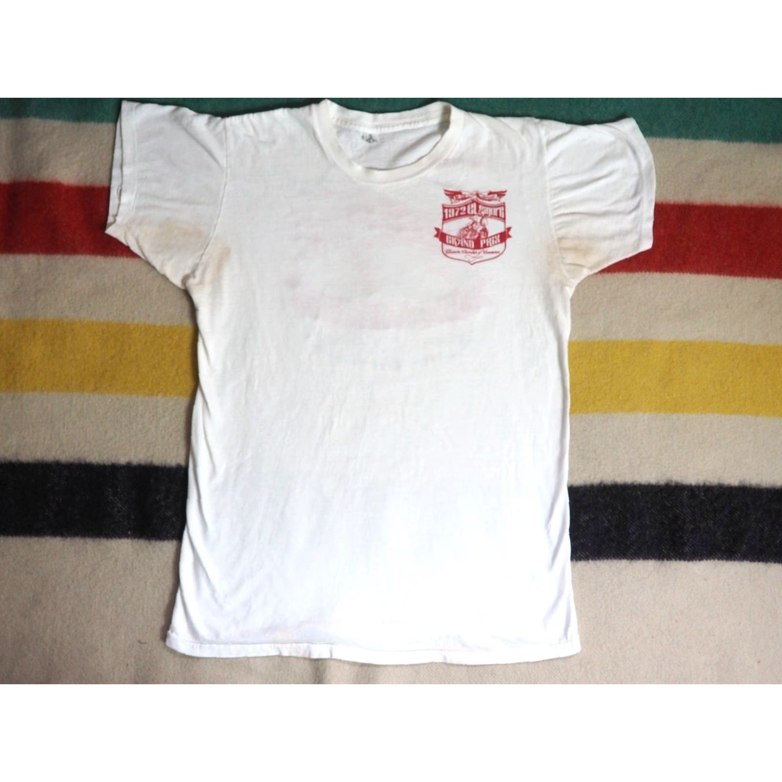 Vintage VTG 70s Elsinore Grand Prix Moto Honda McQueen White Tee T-Shirt L Mens Graphic Tee 1972 Vintage Sportswear/Beach Size US L / EU 52-54 / 3 - 2 Thumbnail