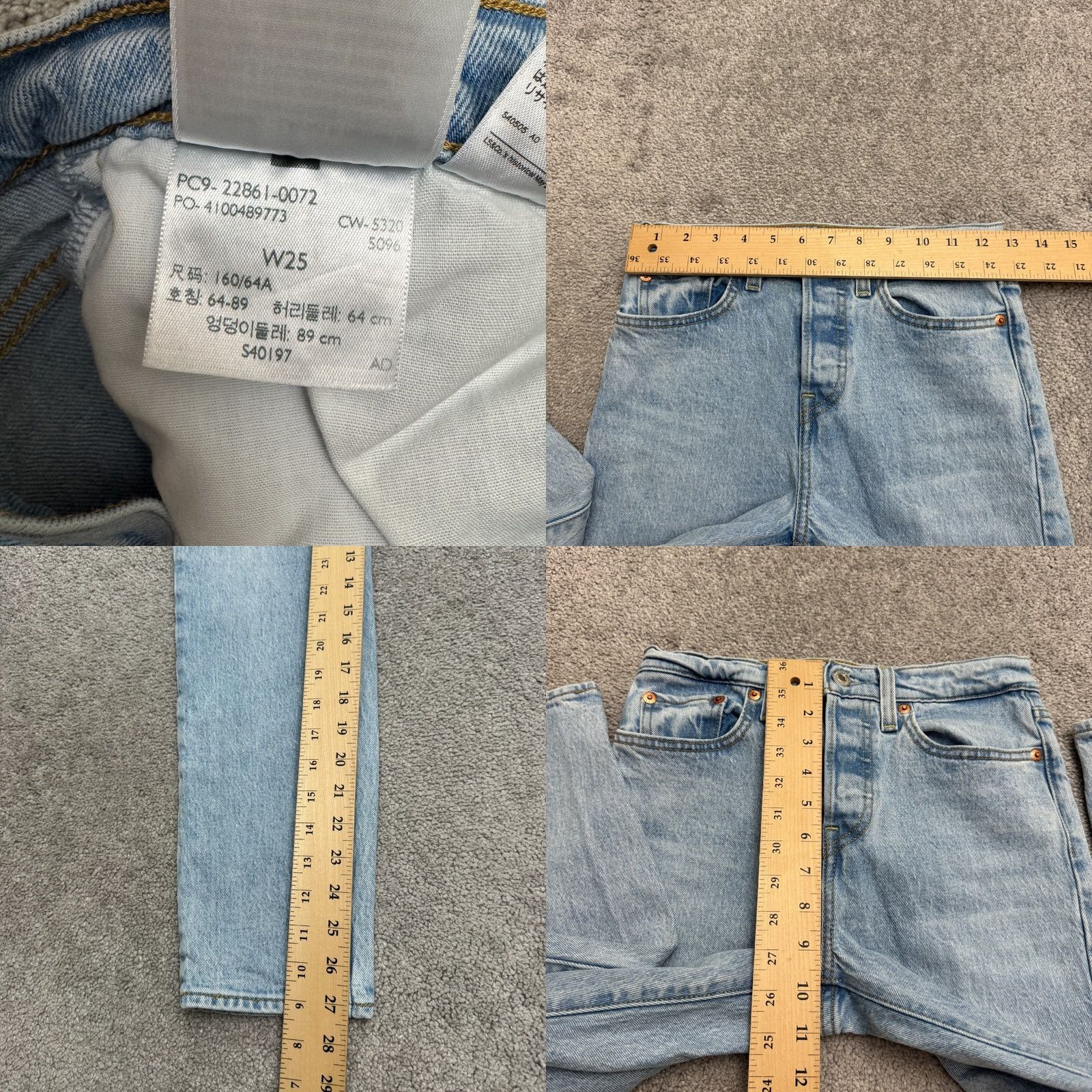 Levi's Levi's Wedgie Straight Jeans Womens 25 Blue Light Wash Stretch Button Fly Denim Size 42" / US 20 - 9 Thumbnail
