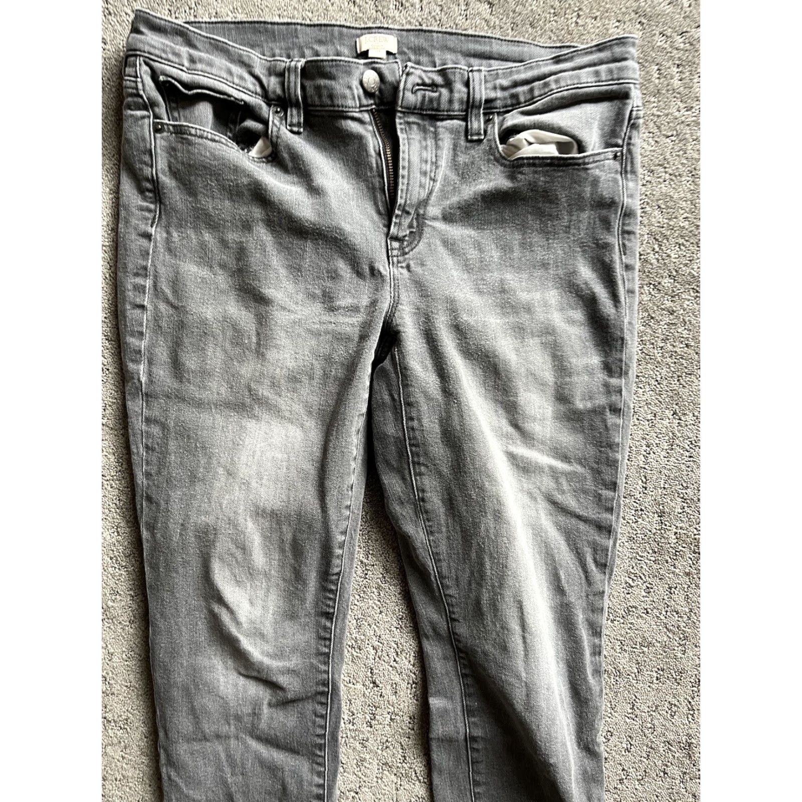 J.Crew J.CREW Women's Skinny Jeans Gray Wash Size 31 28" Inseam Regular Denim Size 24" / US 00 / IT 34 - 2 Thumbnail