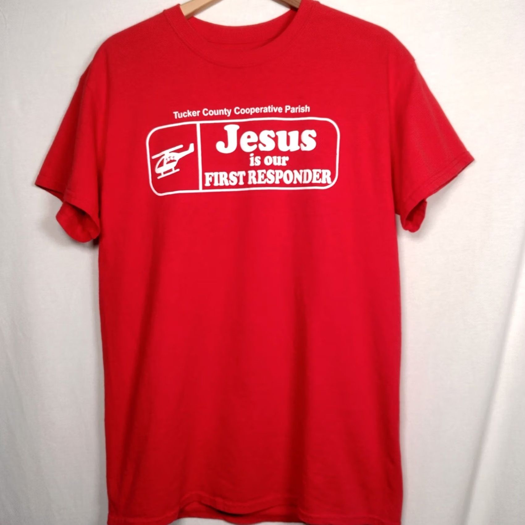 Vintage Jesus Is Our First Responder Shirt M Red Shirt Men Christian Religious Crew Neck Short Sleeve Cotton Blend Size US M / EU 48-50 / 2 - 4 Thumbnail
