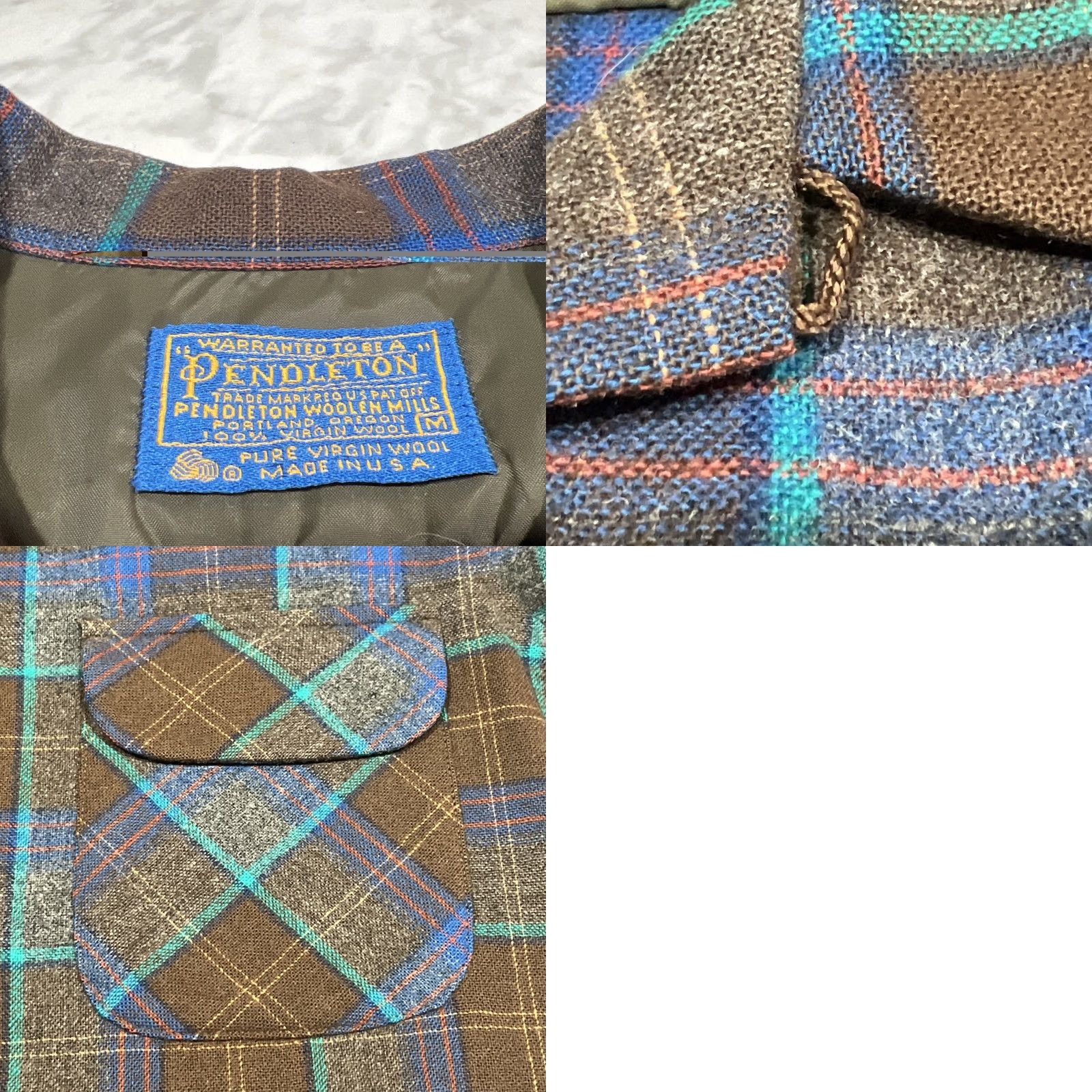 Pendleton VINTAGE Pendleton Board Shirt Men M Plaid Wool USA Shirt Mens Regular Long Sleeve Button-Up Pocketed Plaid Wool USA Fall Winter Spring 90s Lumberjack Size US M / EU 48-50 / 2 - 9 Thumbnail