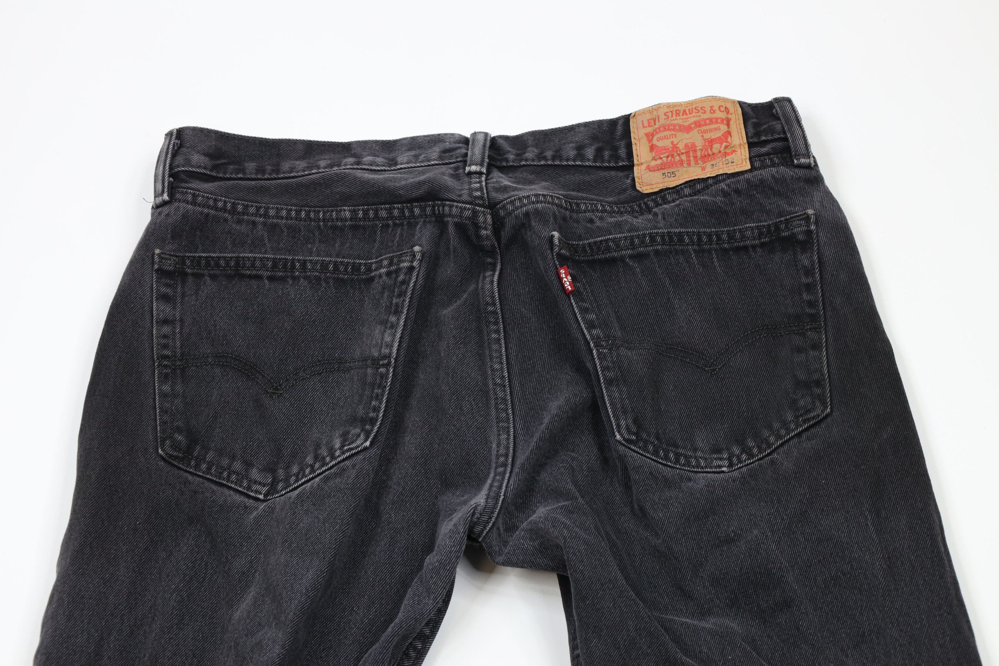 Levi's × Vintage Vintage Y2K Levis 505 Regular Fit Denim Jeans Black Cotton Size US 36 / EU 52 - 11 Thumbnail