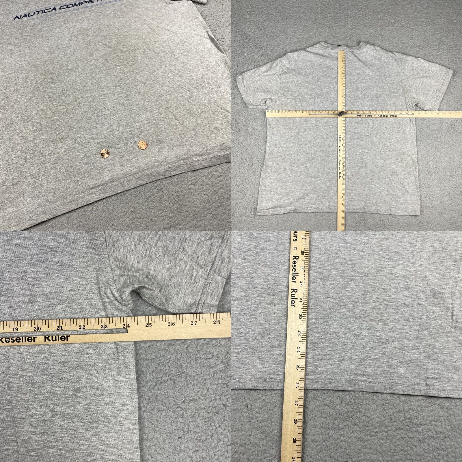 Nautica VINTAGE Nautica Shirt Adult XL Gray USA Spell Out Logo Distressed Vtg* Size US XL / EU 56 / 4 - 8 Thumbnail