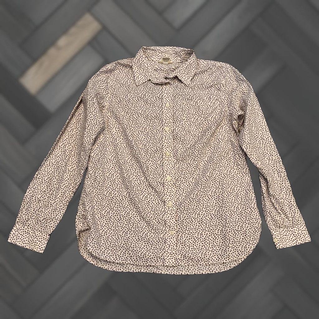 Vintage Duluth Shirt Womens Medium White Long Sleeve Geometric Button Top Size M / US 6-8 / IT 42-44 - 1 Thumbnail