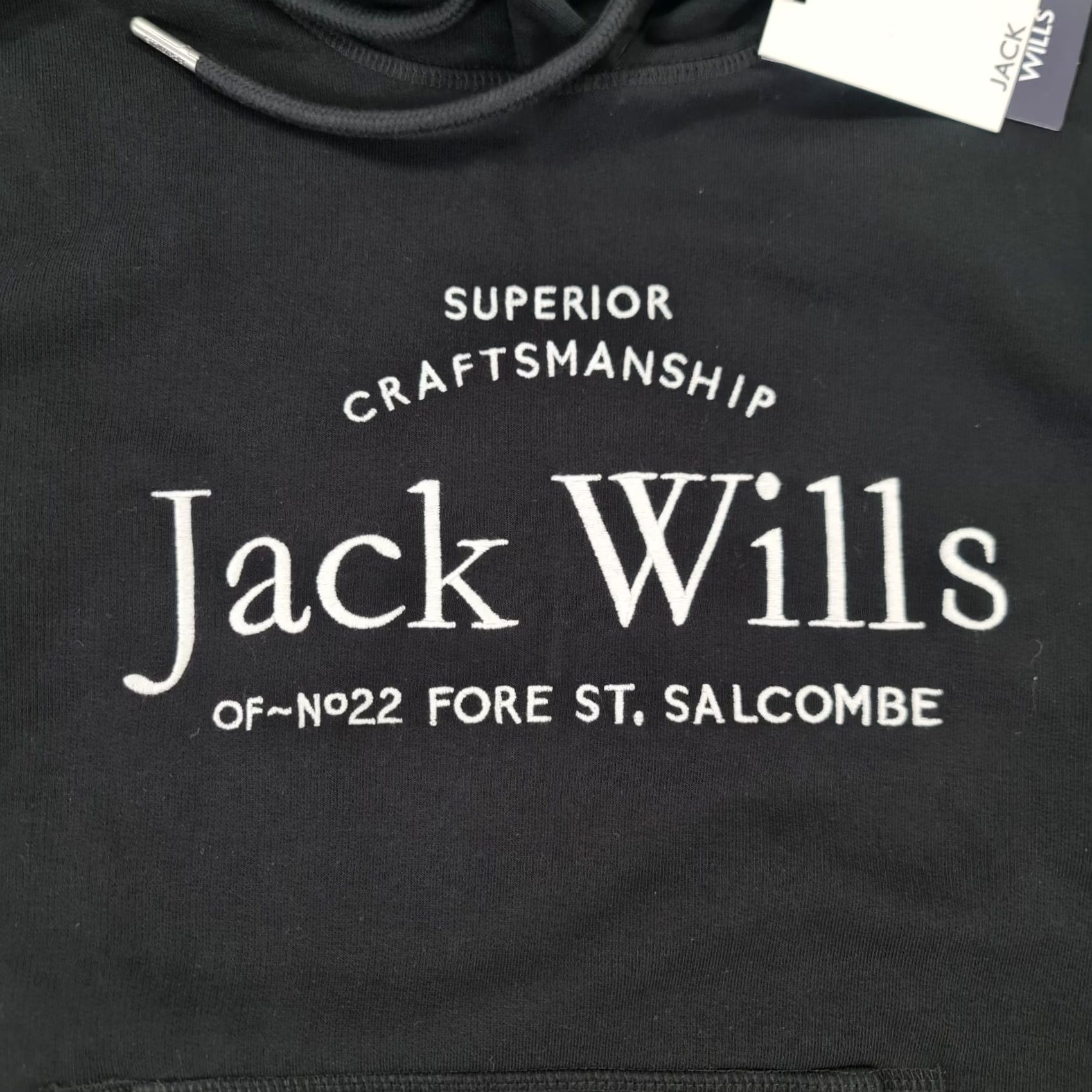 Jack Wills Jack Wills Hoodie Womens Pullover Black 4 UK Hunston Logo Fleece 75% Cotton 25% Polyester Pockets Hooded Uni/Regular Womens Mens? Size S / US 4 / IT 40 - 5 Thumbnail