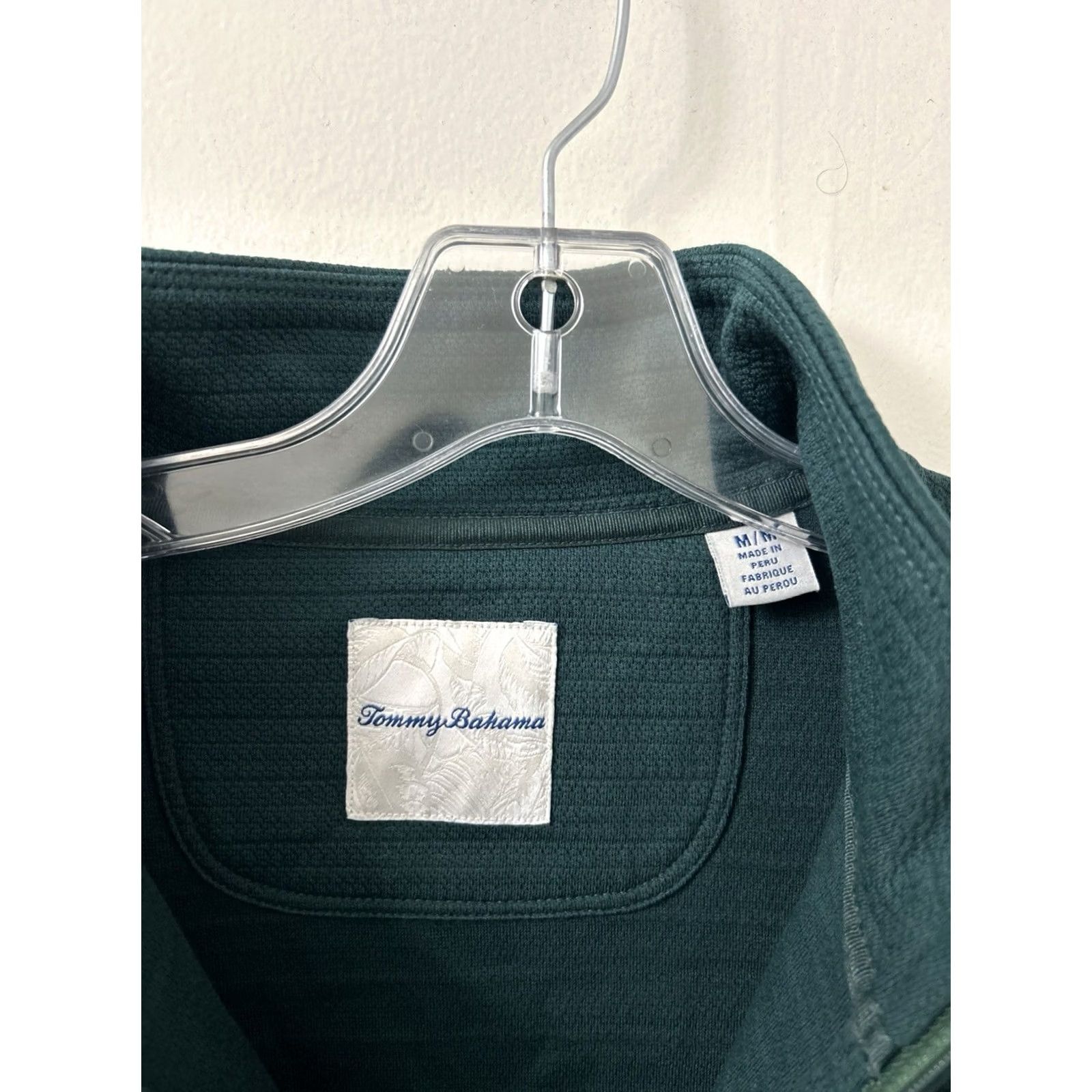 Tommy Bahama Tommy Bahama Pullover Sweater M Forest Green 1/4 Zip Mock Neck Long Sleeve 100% Pima Cotton Mens Regular Size Medium Size US M / EU 48-50 / 2 - 6 Thumbnail