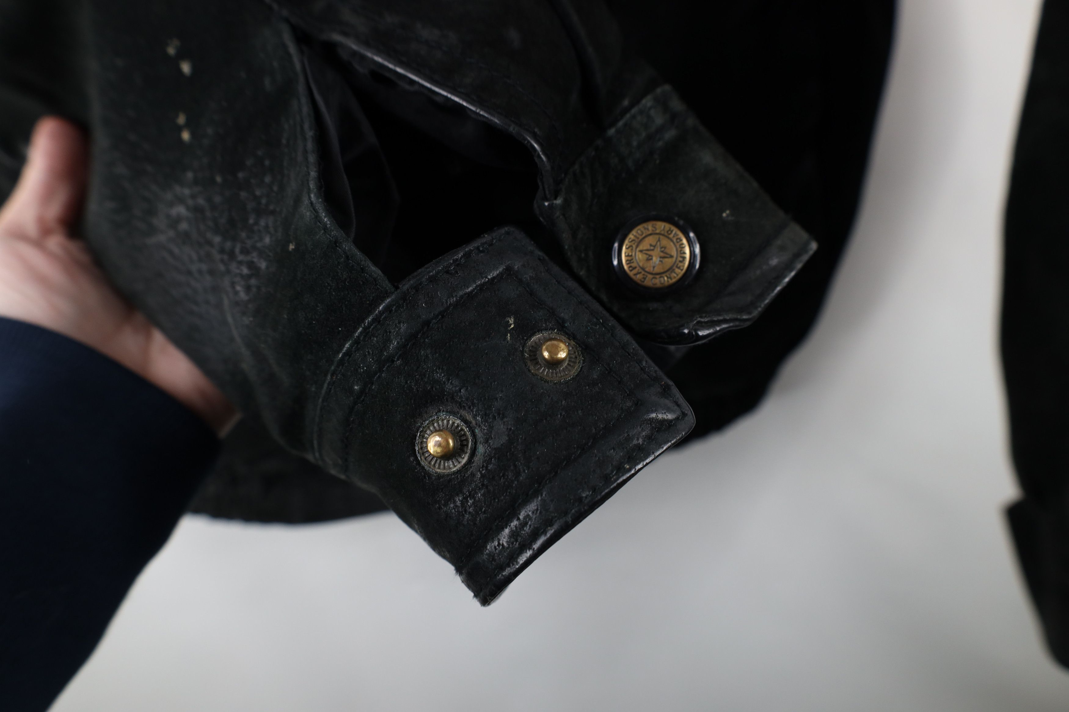 Vintage Vintage 90s Streetwear Suede Leather Bomber Jacket Black Size US M / EU 48-50 / 2 - 6 Thumbnail