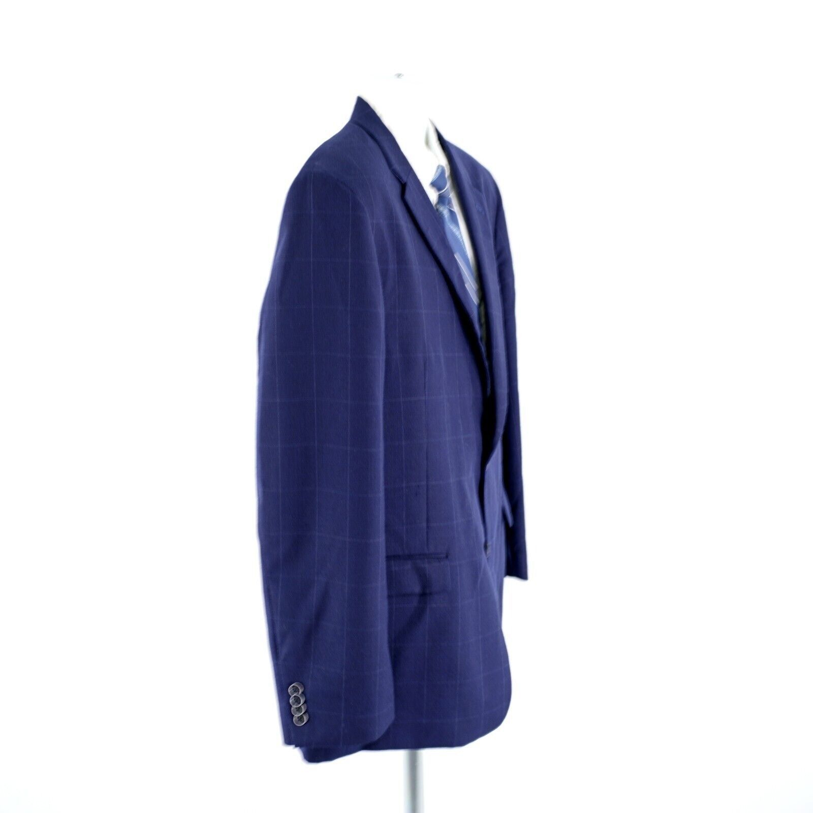 Tommy Hilfiger Tommy Hilfiger Blue Wool Polyester Unconstructed Shoulder Wi Size 42R - 8 Thumbnail