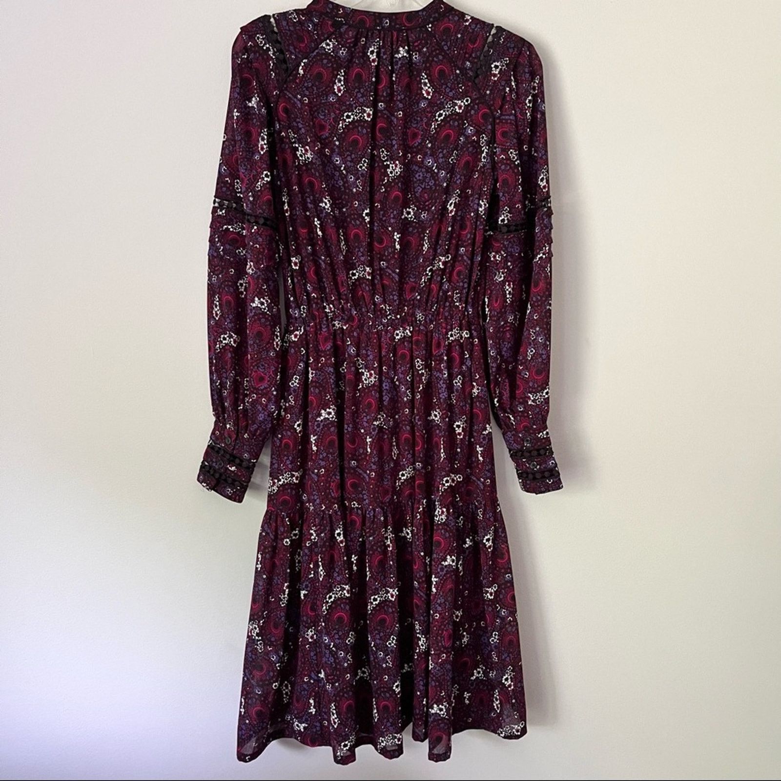 Michael Kors Michael Kors Burgundy Paisley Dress Size 2 Size XS / US 0-2 / IT 36-38 - 9 Thumbnail
