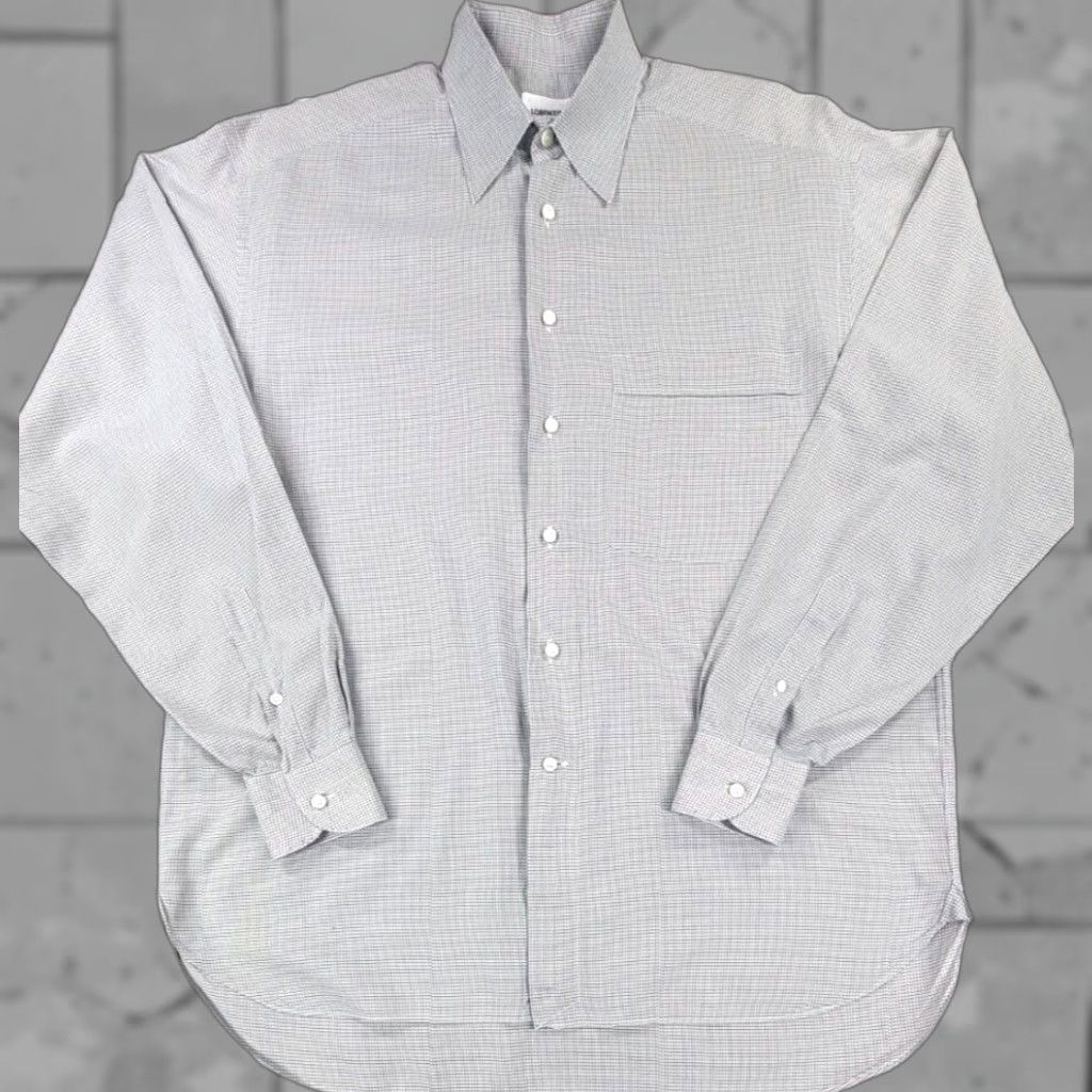 MadeMe Lorenzini Dress Shirt Mens Gray Long Sleeve Cotton 39-15.5-35/36 Italy Made M Size 40R - 1 Thumbnail