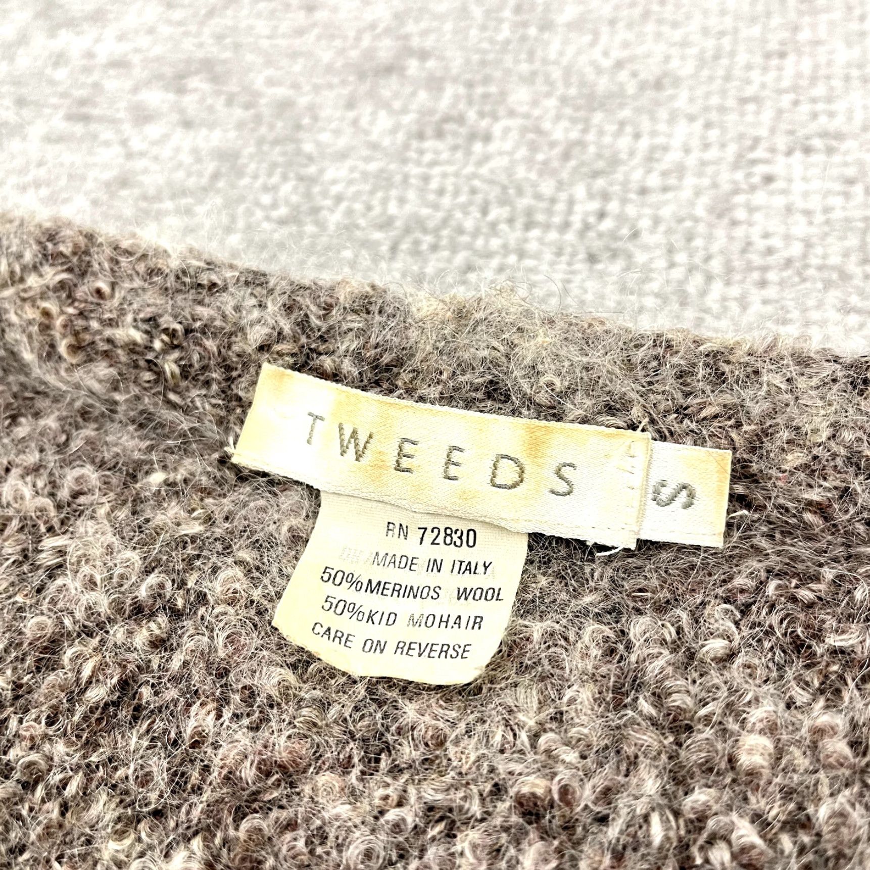 Vintage TWEEDS Cardigan Sweater Womens Small Merino Wool Kid Mohair Brown Made in Italy Size S / US 4 / IT 40 - 2 Thumbnail
