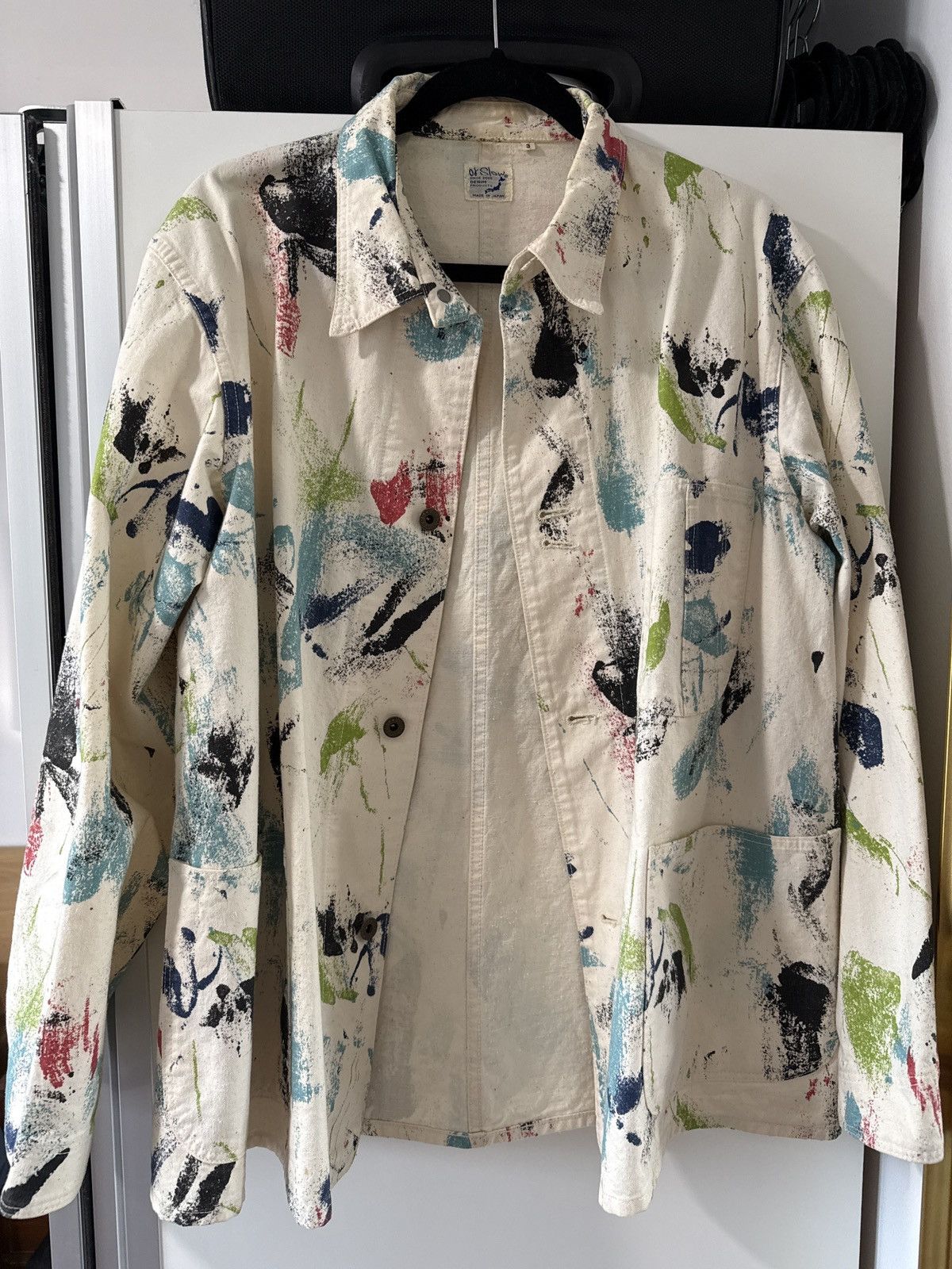 Orslow orSlow 40s Coverall Jacket — Ecru / Paint Print Size US L / EU 52-54 / 3 - 1 Thumbnail