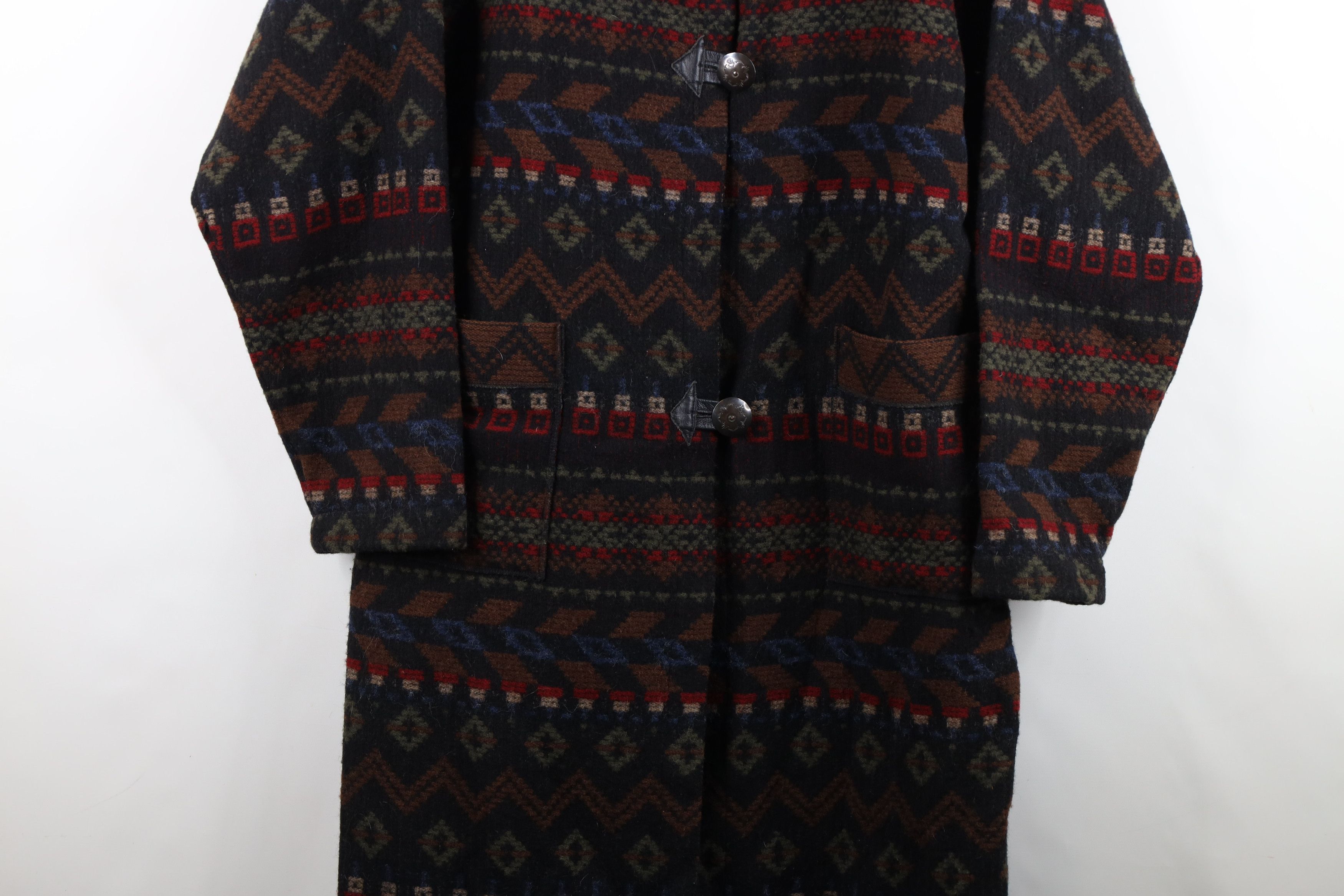 Vintage Vintage 90s Streetwear Southwestern Hooded Long Jacket USA Size L / US 10 / IT 46 - 3 Thumbnail