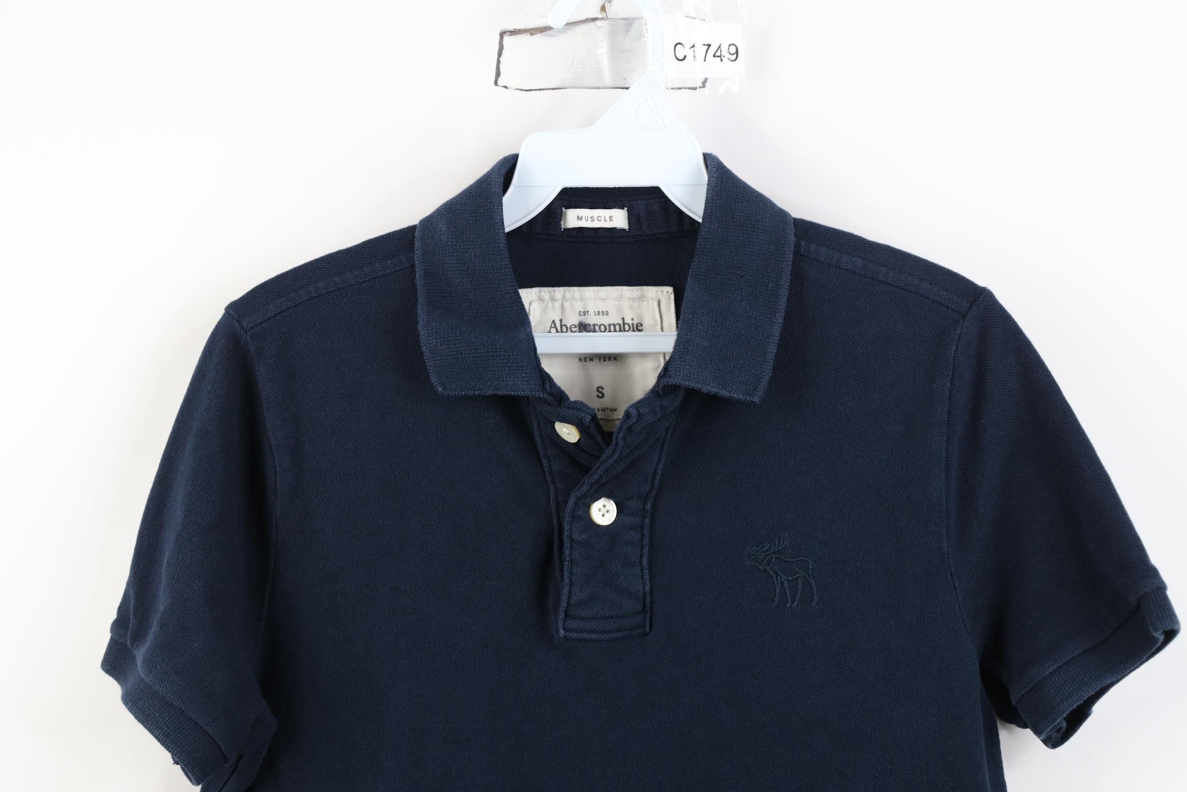 Abercrombie & Fitch Vintage 90s Y2K Abercrombie & Fitch Polo Shirt Navy Blue Size US S / EU 44-46 / 1 - 2 Thumbnail