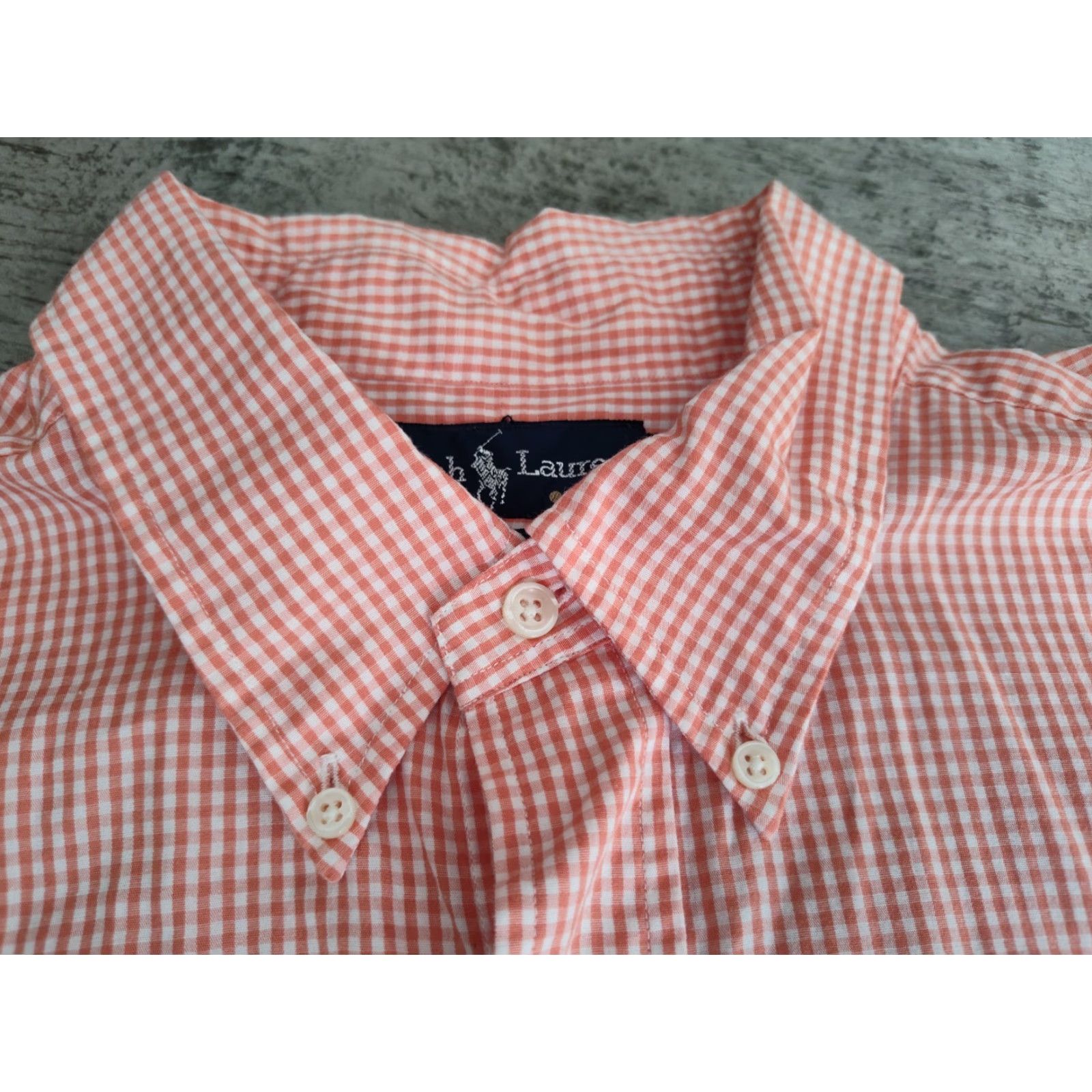 Polo Ralph Lauren VINTAGE Polo Ralph Lauren Button-Down Shirt Men XL Check Casual Dress Shirt Peach White Size US XL / EU 56 / 4 - 6 Thumbnail