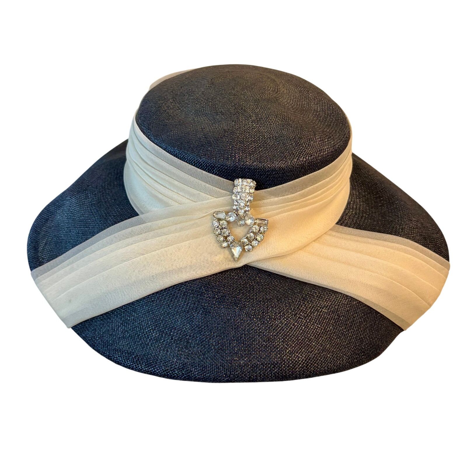 Vintage Cuthay California Original Vintage Navy Blue Hat Cream Size ONE SIZE - 1 Thumbnail