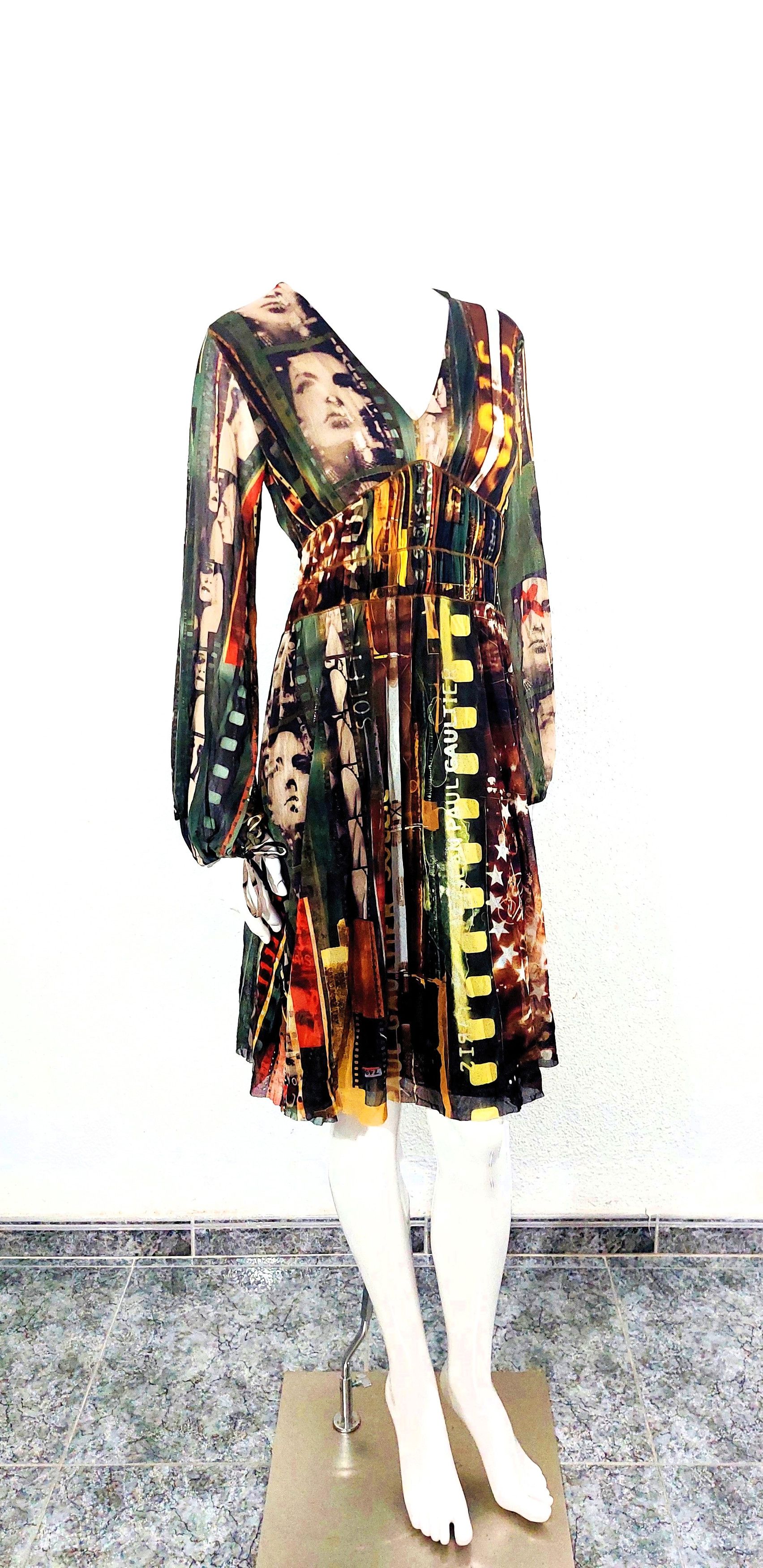 Jean Paul Gaultier Jean Paul Gaultier Faces Face Paris Cinema Mesh Dress Size L / US 10 / IT 46 - 1 Thumbnail