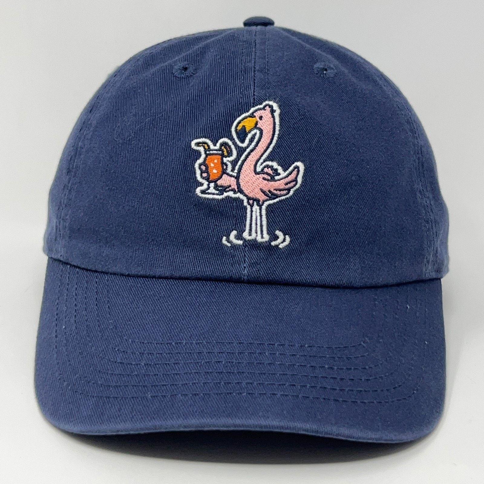 Life is Good Life Is Good Pink Flamingo Cocktail Hat Baseball Cap Blue Size ONE SIZE - 1 Thumbnail