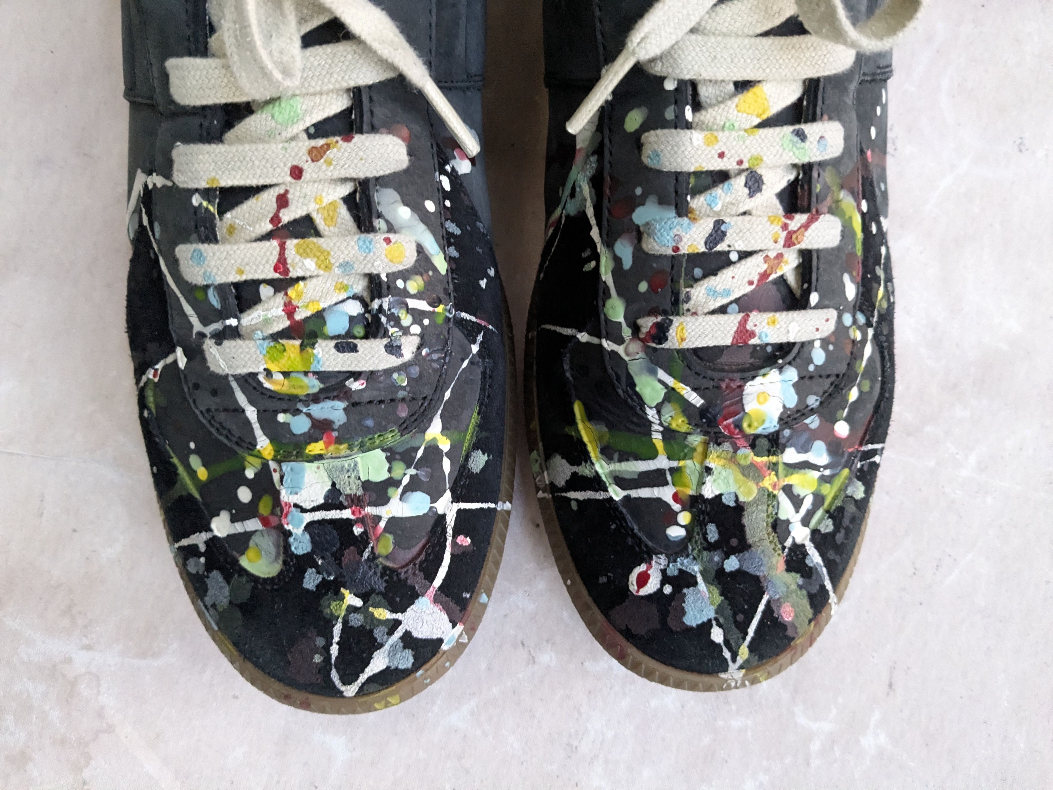 Maison Margiela Maison Margiela Replica Gats Paint Splatter 9 42 Black Size US 9.5 / EU 42-43 - 3 Thumbnail