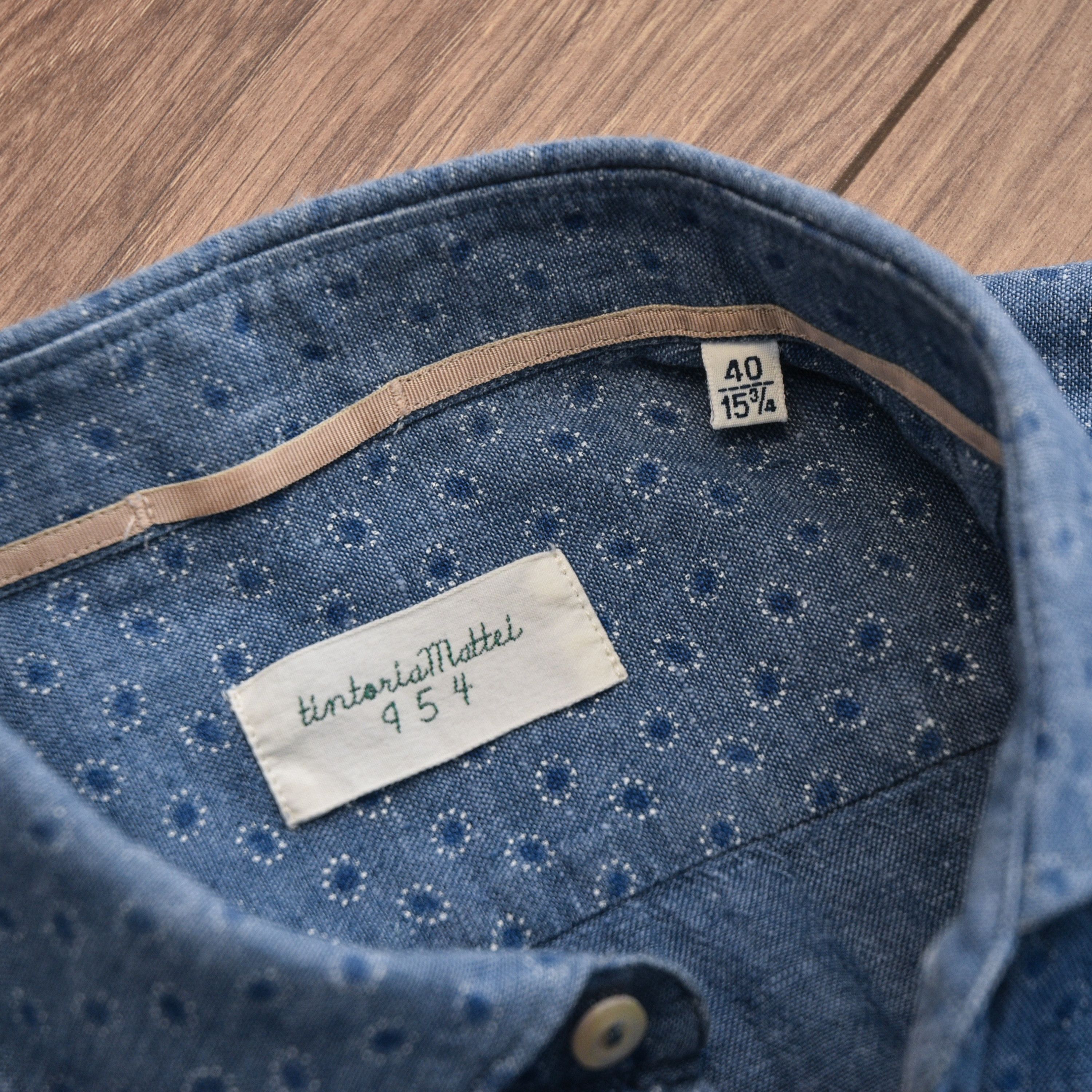 Tintoria Mattei TINTORIA MATTEI 954 Blue Polka Dot Slim Fit Cotton Shirt Size US M / EU 48-50 / 2 - 13 Thumbnail