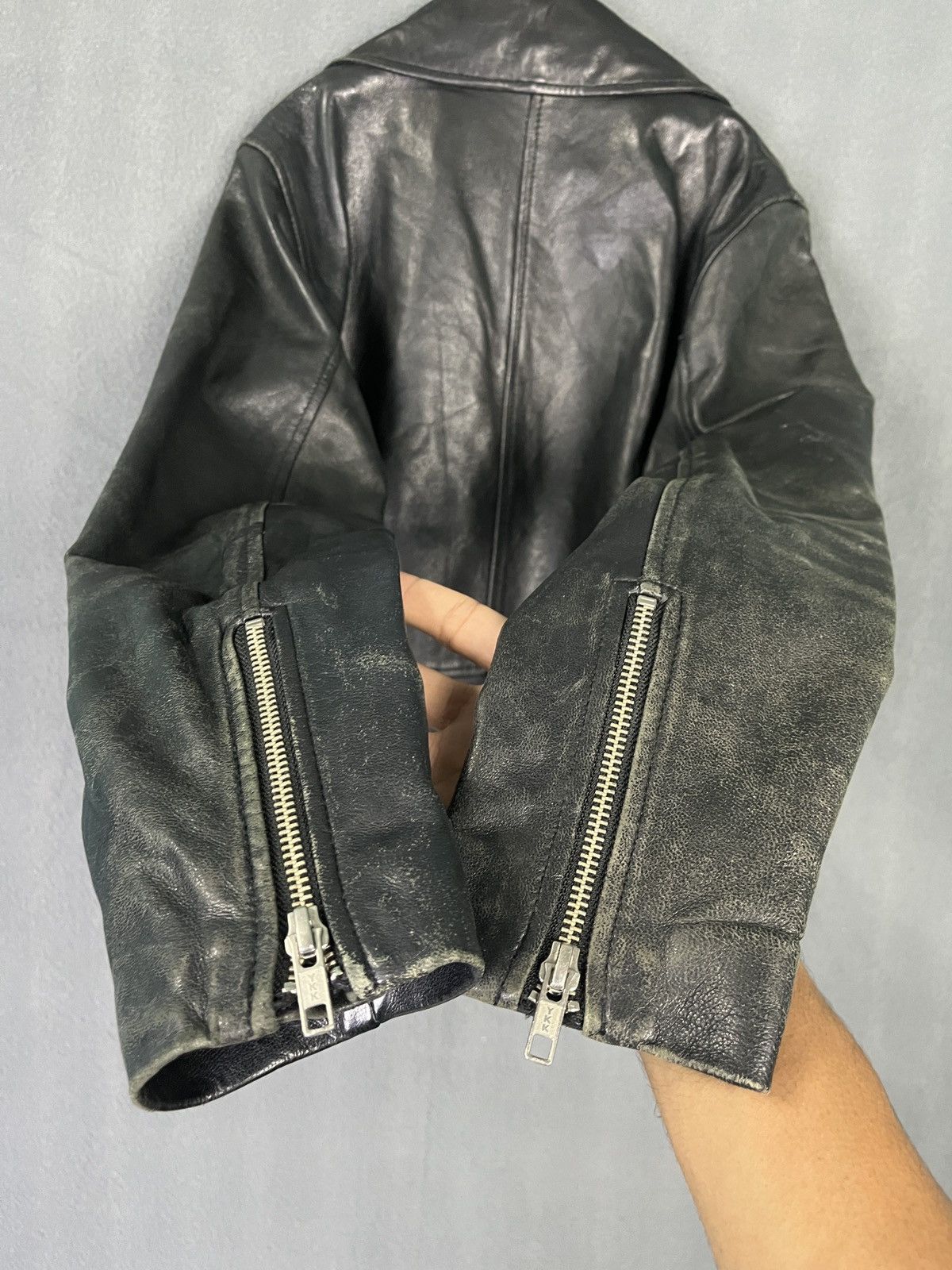 Genuine Leather × HARE × Japanese Brand Hare Lambskin Leather Cropped Bike Jacket Size S / US 4 / IT 40 - 6 Thumbnail
