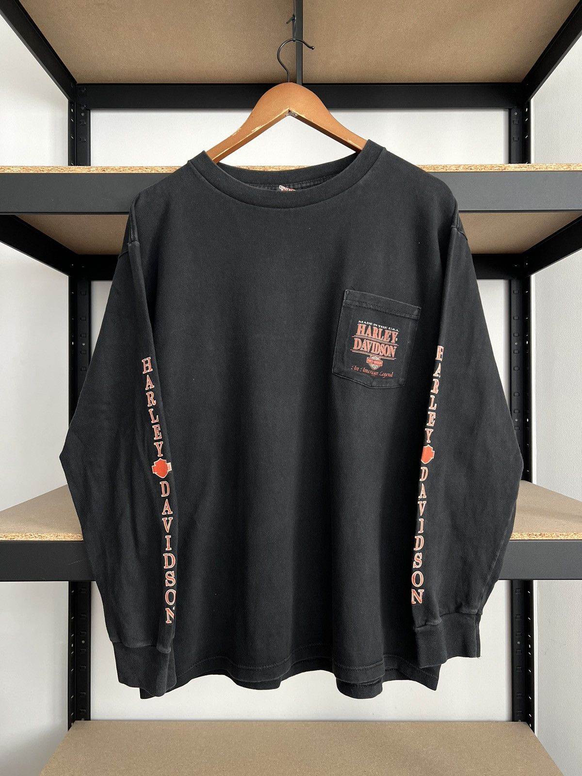 Harley Davidson Vintage 2001 Harley Davidson Las Vegas Pocket Long Sleeve Size US L / EU 52-54 / 3 - 3 Thumbnail