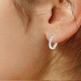 Other MT 925 silver CZ huggie hoop earrings Size ONE SIZE - 2 Thumbnail