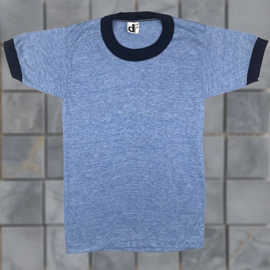 Vintage VINTAGE NOS 80s BLANK BLUE RAYON TRI-BLEND RINGER T-Shirt XS Men Blue 80s 90s Mens XS T-Shirt Regular Crew Neck Short Sleeve Vintage Size US XS / EU 42 / 0 - 1 Thumbnail