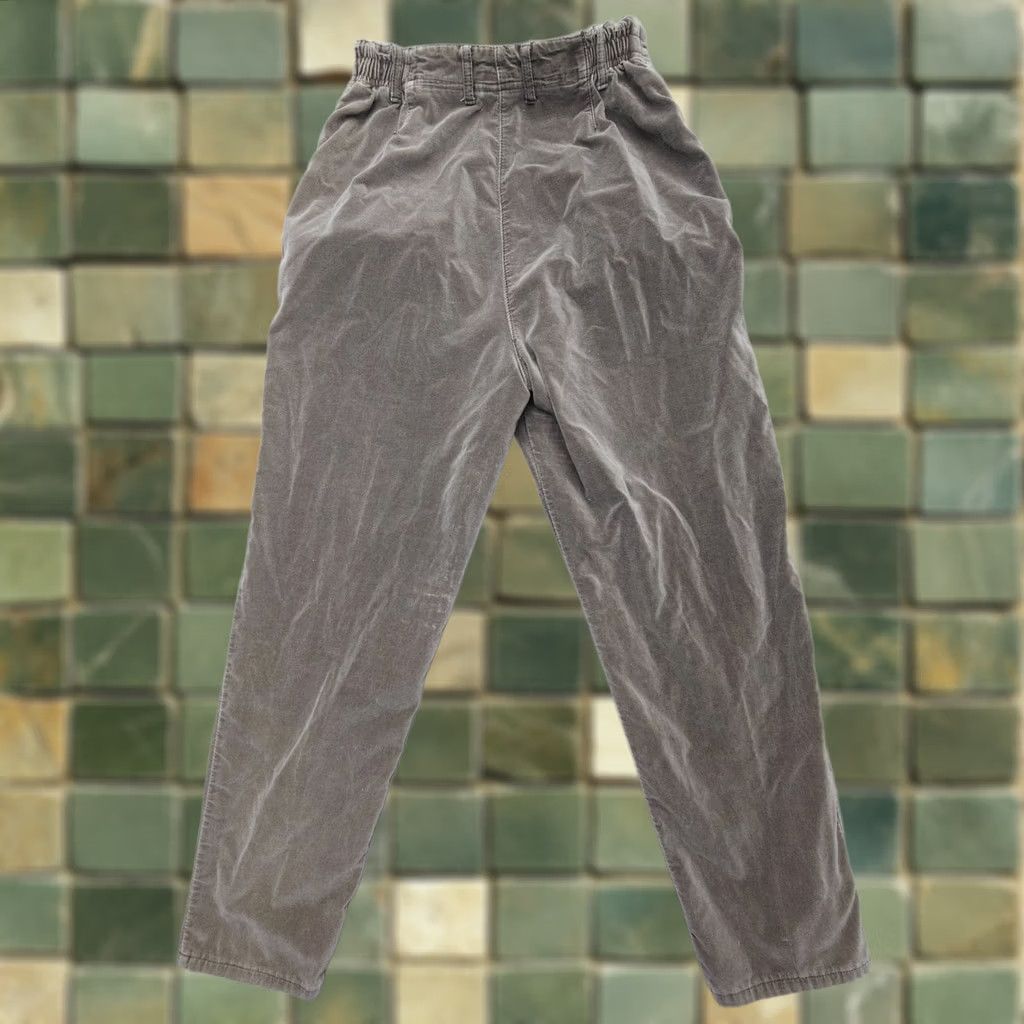 Velvet VINTAGE Sigrid Olsen Pants Womens 10 Gray Velvet High Rise 90s Retro Soft Cotton Size 32" / US 10 / IT 46 - 1 Thumbnail