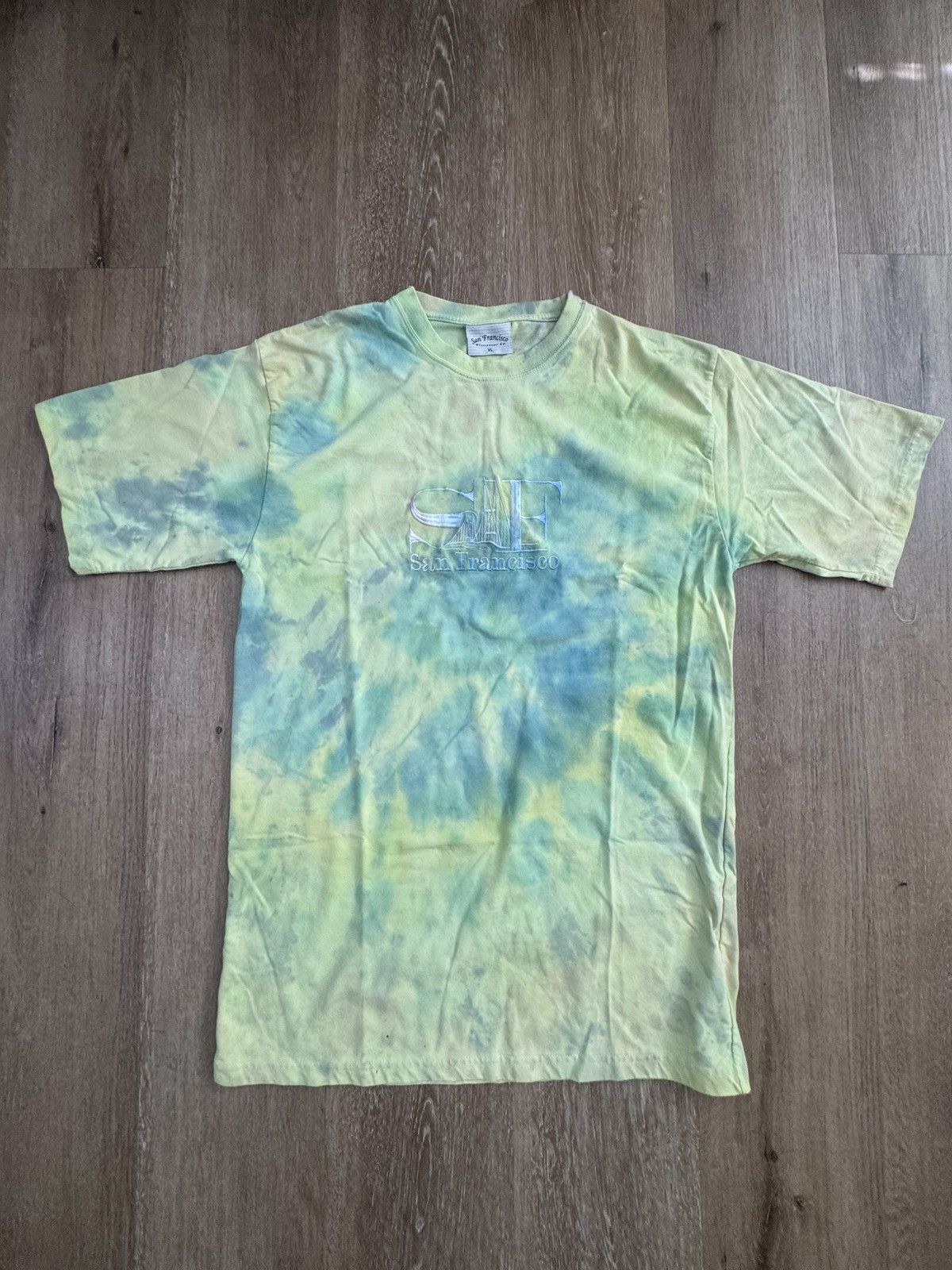 Vintage Spiral Tie Dye Embroidered San Fransisco 90s Tee Size US L / EU 52-54 / 3 - 1 Thumbnail