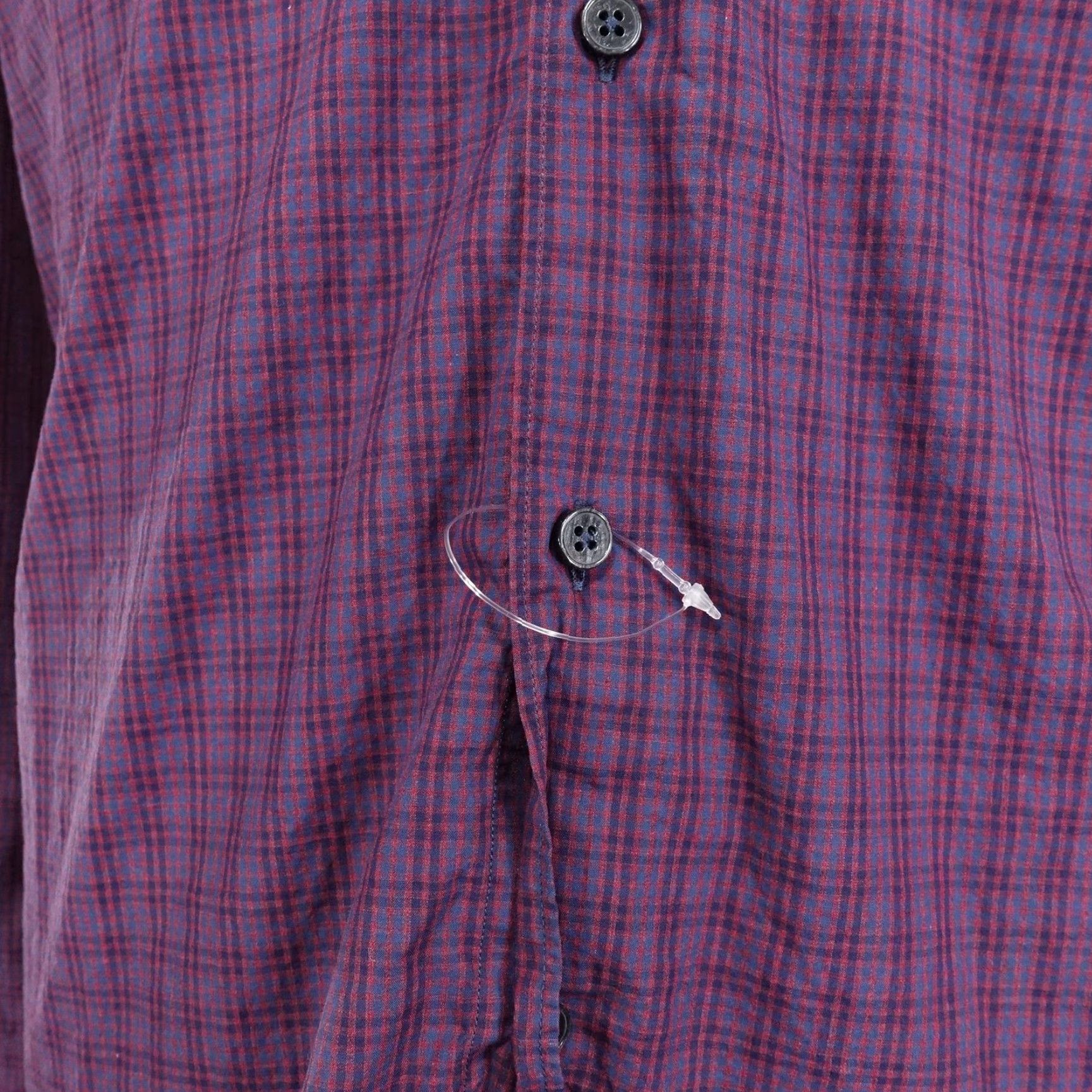 Saks Fifth Avenue Saks Fifth Avenue Shirt Mens Large Purple Plaid Cotton Button Front Long Sleeve Shirt Size US L / EU 52-54 / 3 - 4 Thumbnail