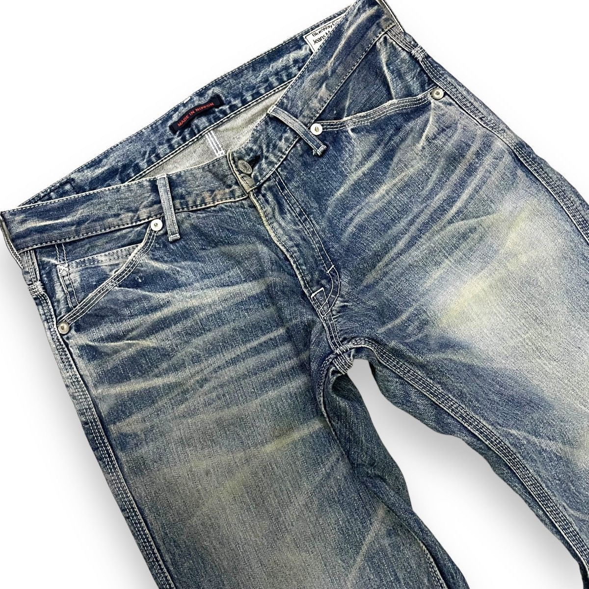 Blue Blue Japan VINTAGE BLUE WAY DISTRESSED DENIM PANTS Size US 32 / EU 48 - 4 Thumbnail