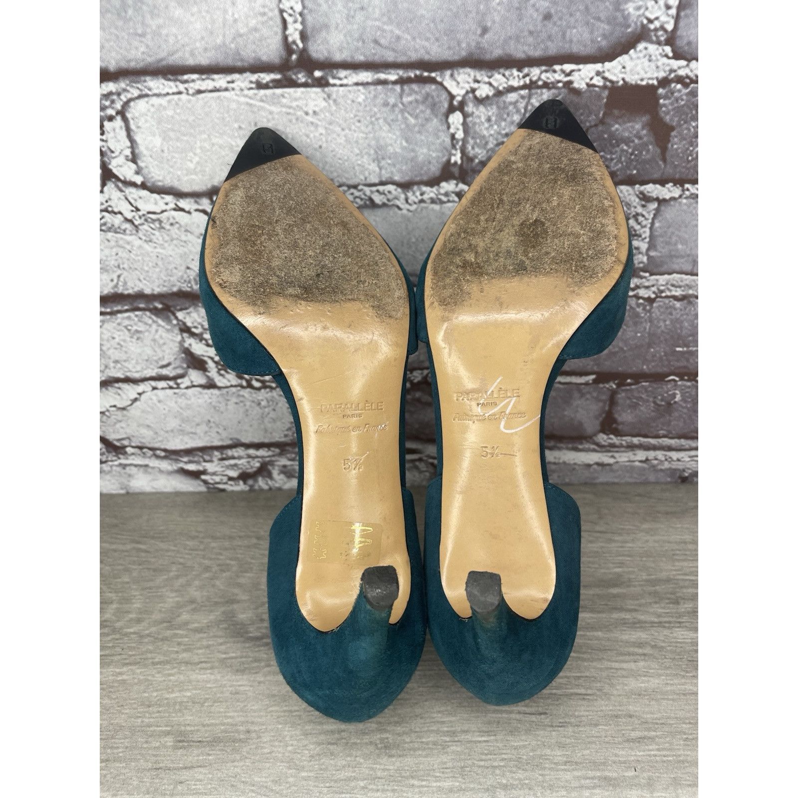 Other Parallele Blue Suede Leather Pointed Toe Stilettos Heels Wom Size US 7.5 / IT 37.5 - 20 Thumbnail