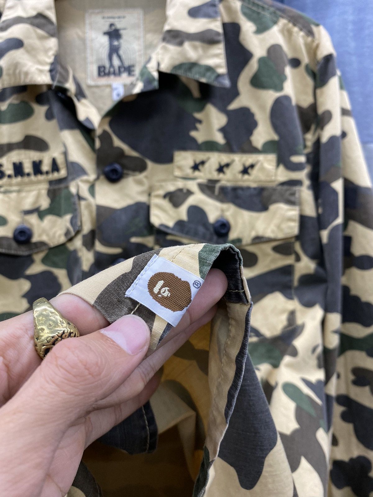 Bape × Vintage 1st bape military camo shirt a s n k a Size US M / EU 48-50 / 2 - 9 Thumbnail