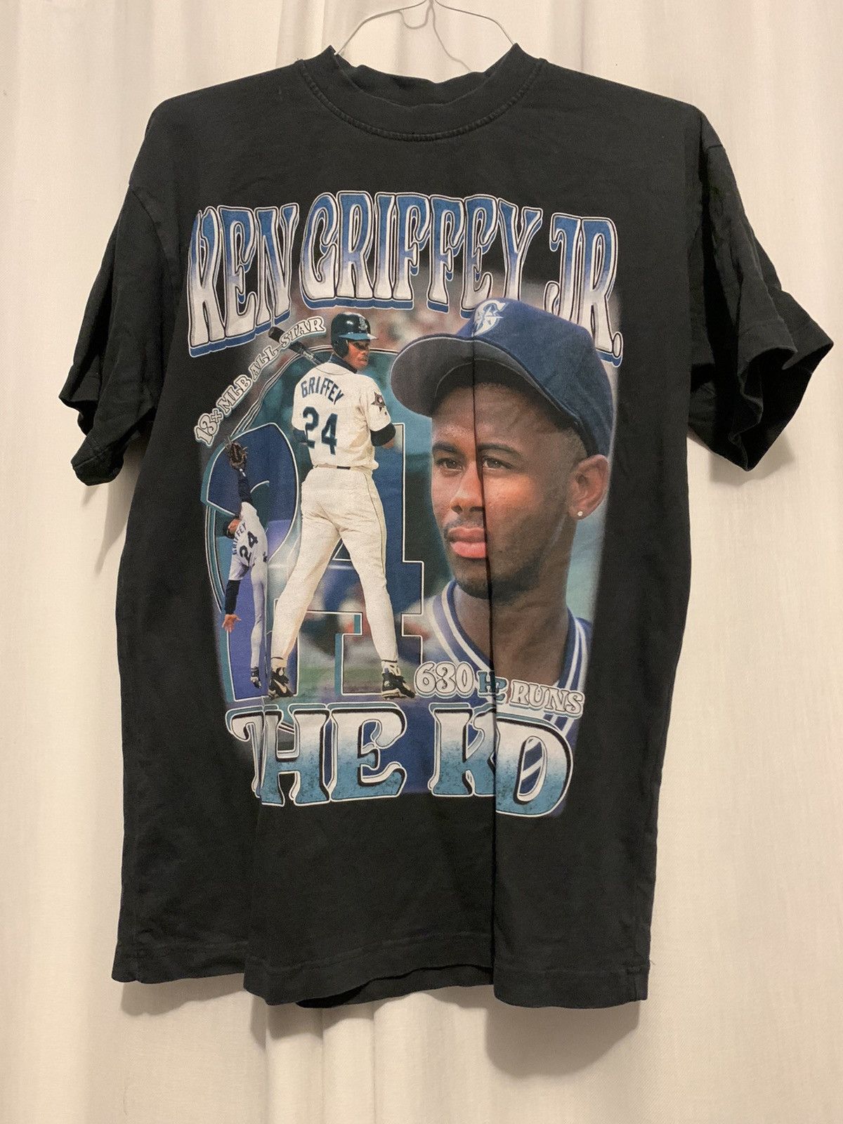 image of Vintage Ken Griffey Size Medium Tee in Black, Men's