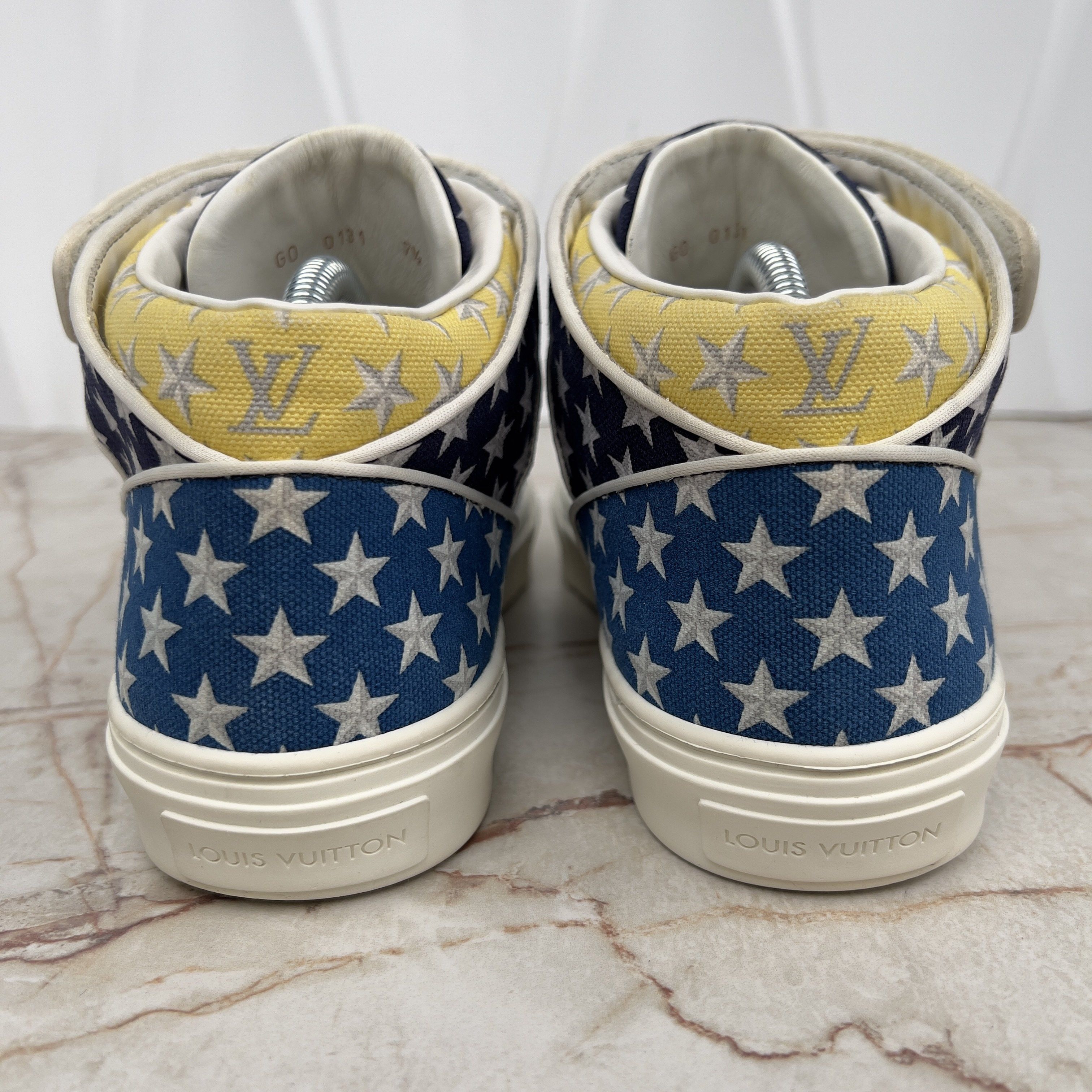 Louis Vuitton Acapulco Stars Monogram Sneakers Blue Fabric Size US 8.5 / EU 41-42 - 8 Thumbnail