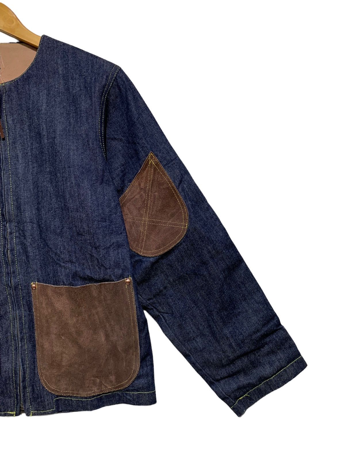 Needles 🔥NEPENTHES DENIM JACKETS WITH LEATHER PATCHWORK Size US M / EU 48-50 / 2 - 5 Thumbnail