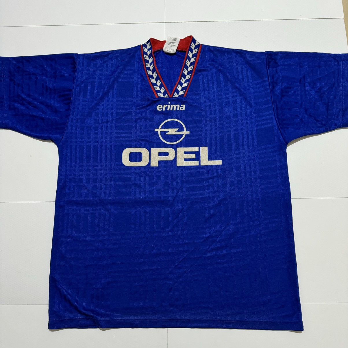 Erima Vintage Opel 1980's Blue Football Soccer Jersey #12